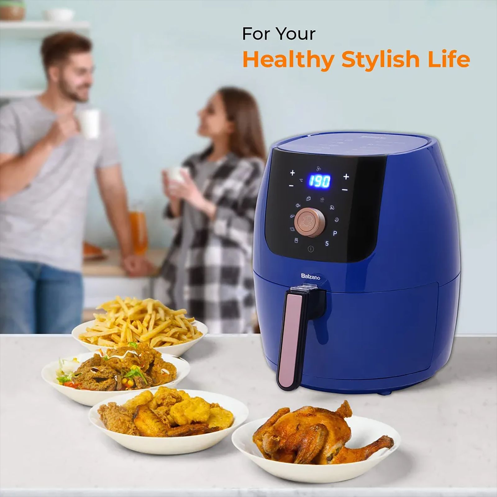 Balzano 5.5L 1700 Watt Digital Air Fryer with Rapid Heat Circulation Technology (Blue)_6