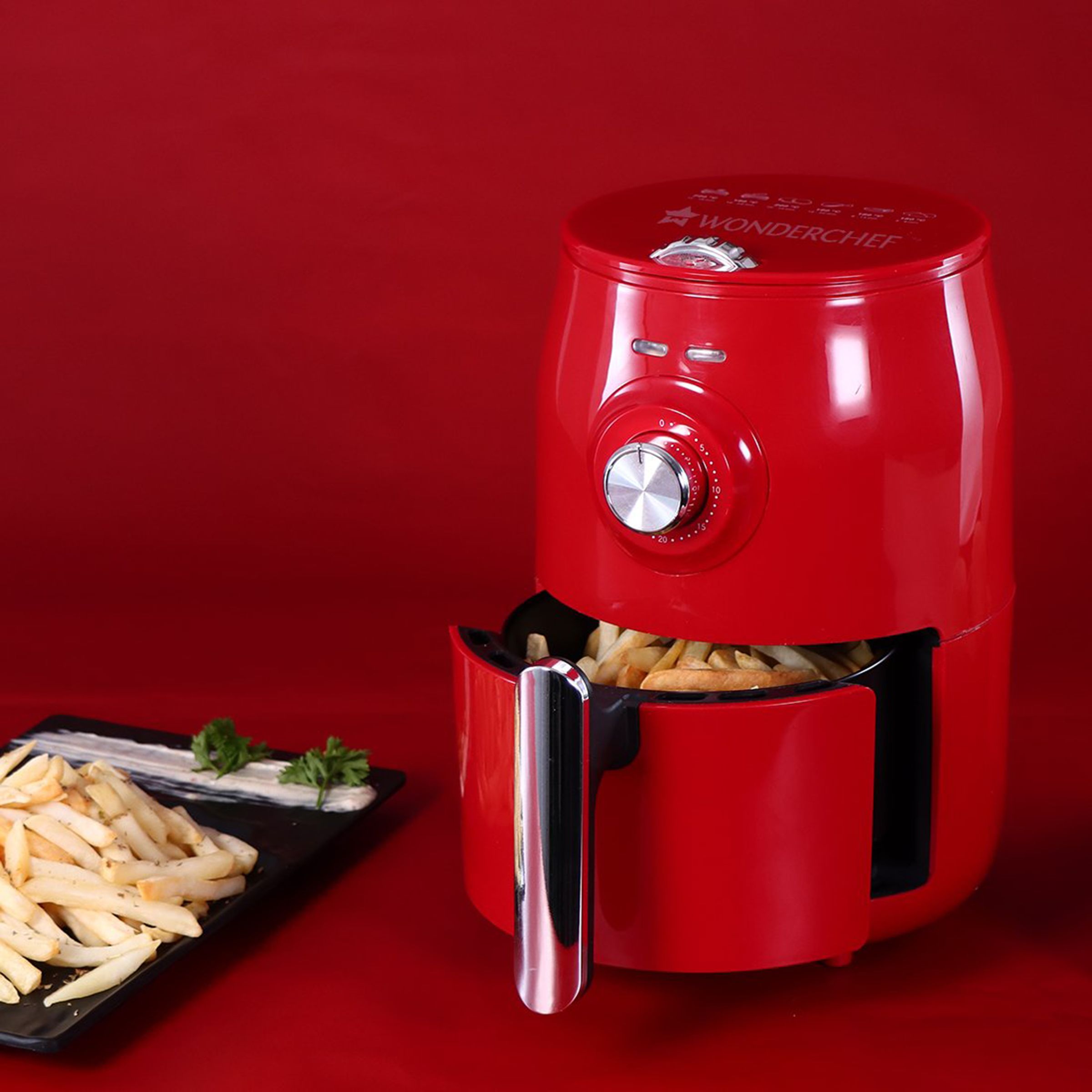 WONDERCHEF Crimson Edge 1.8L 1000 Watt Air Fryer with Rapid Air Technology (Red)_9