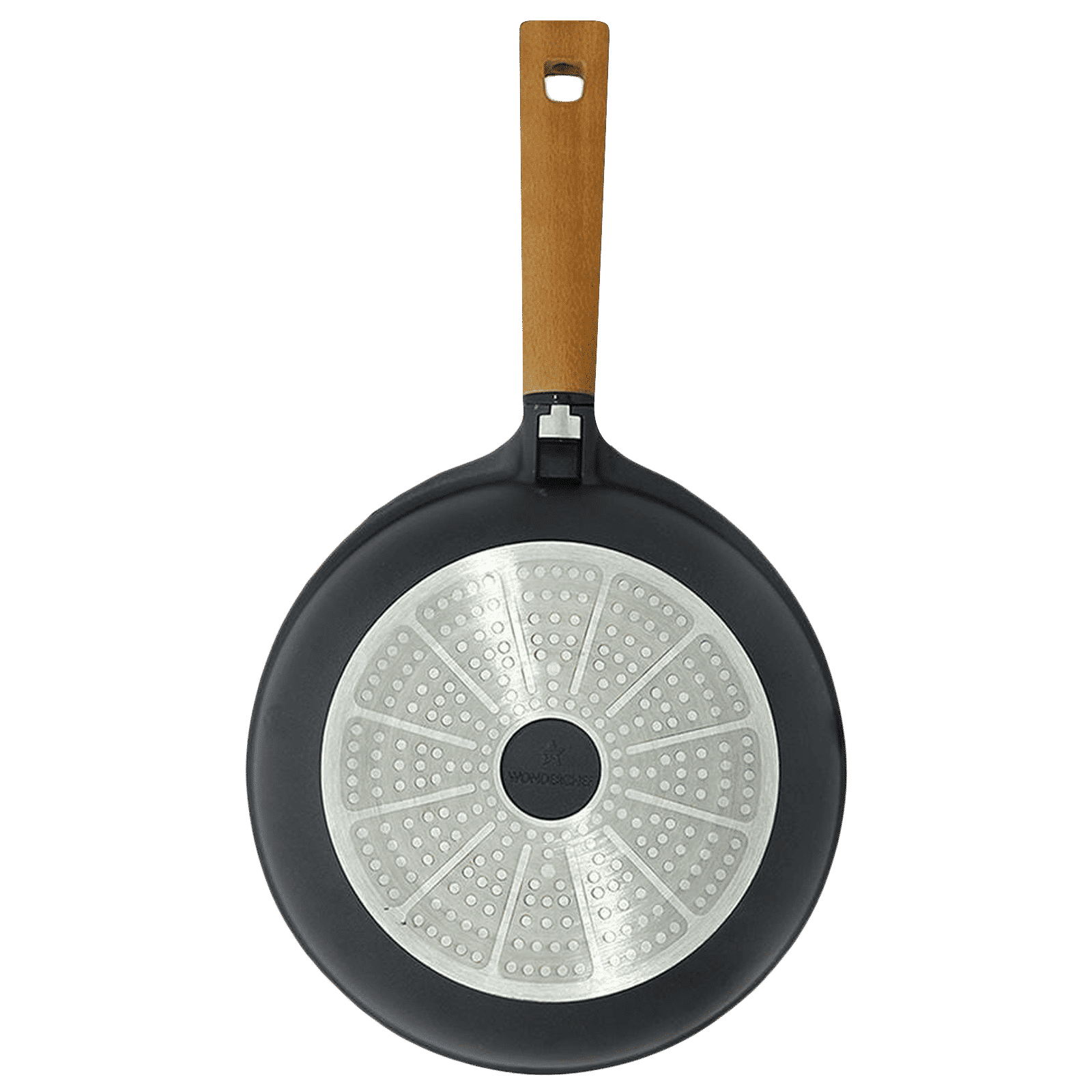 WONDERCHEF Caesar 2.3L Non Stick Aluminium Fry Pan (Induction Compatible, German Beechwood Handle, Black) WONDERCHEF Caesar 2.3L Non Stick Aluminium Fry Pan (Induction Compatible, German Beechwood Handle, Black)_5