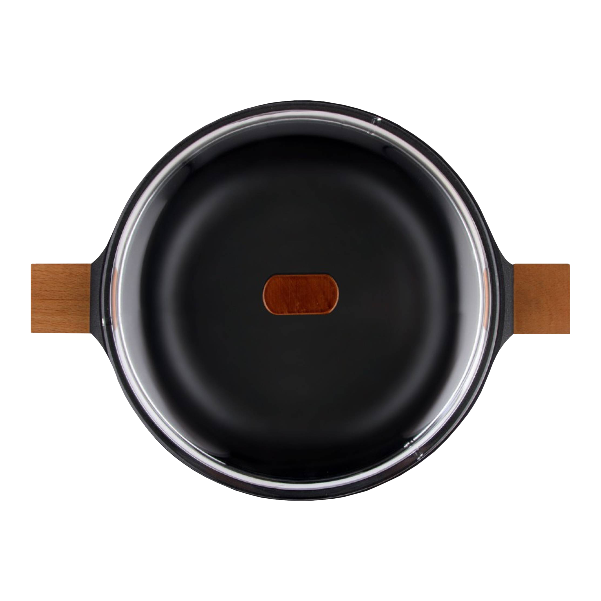 WONDERCHEF Caesar 4.07L Non Stick Aluminium Casserole with Glass Lid (Induction Compatible, Ergonomic Wooden Handles, Black) WONDERCHEF Caesar 4.07L Non Stick Aluminium Casserole with Glass Lid (Induction Compatible, Ergonomic Wooden Handles, Black)_10