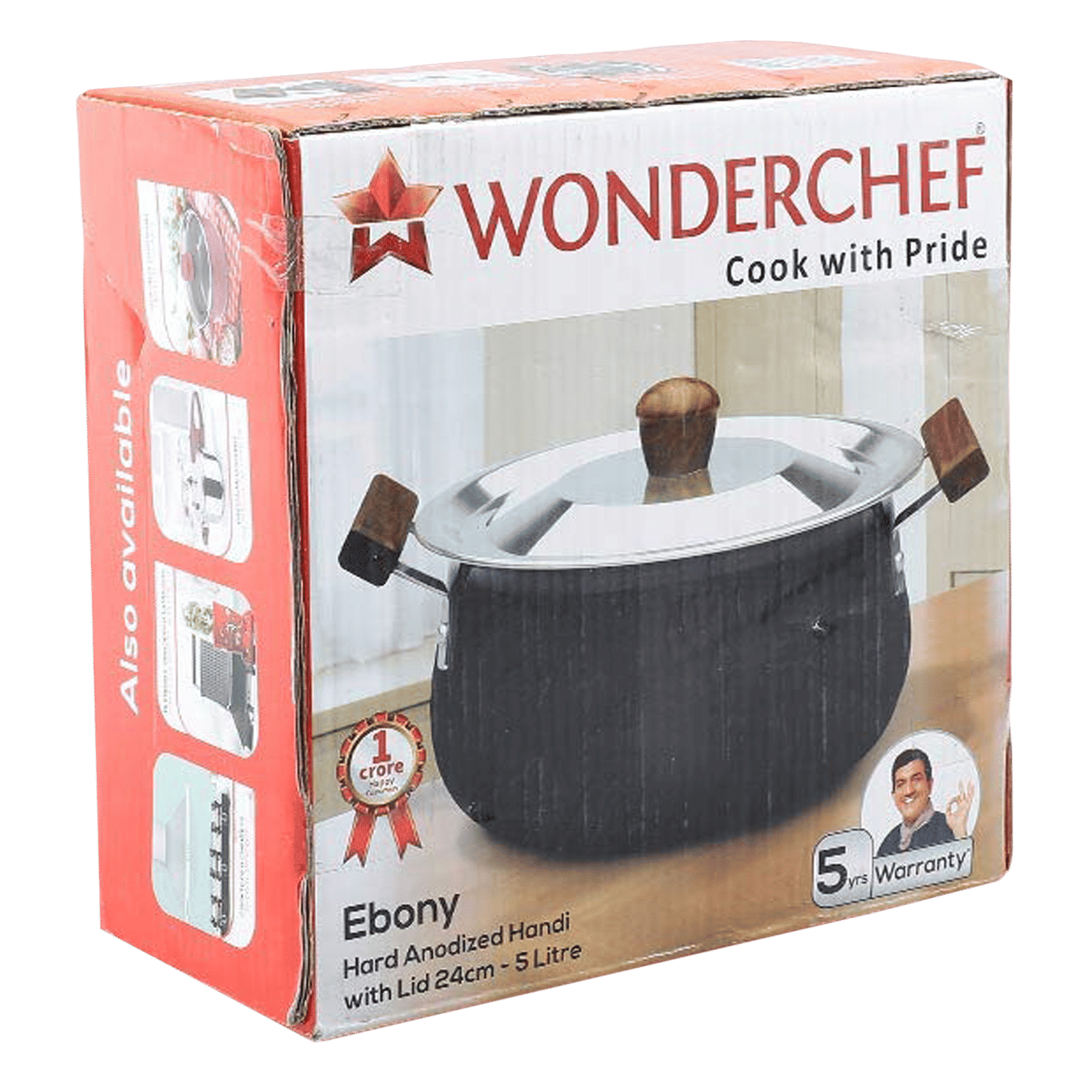 WONDERCHEF Ebony 5L Non Stick Aluminium & Wood Biryani Handi with Stainless Steel Lid (Induction Compatible, Even Heat Distribution, Black)_13