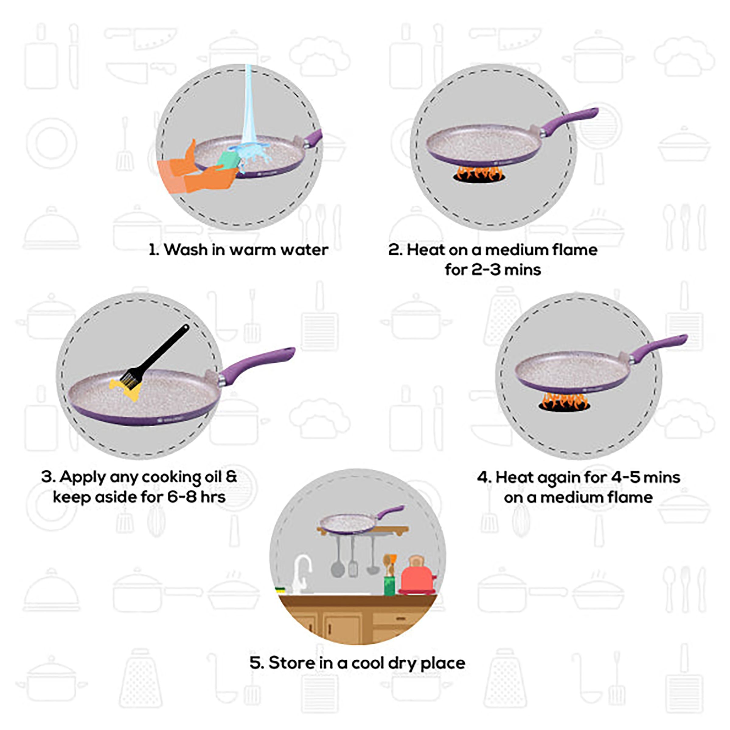 WONDERCHEF Royal Velvet 28cm Non Stick Aluminium Dosa Tawa (Induction Compatible, Even Heat Distribution, Purple)_12
