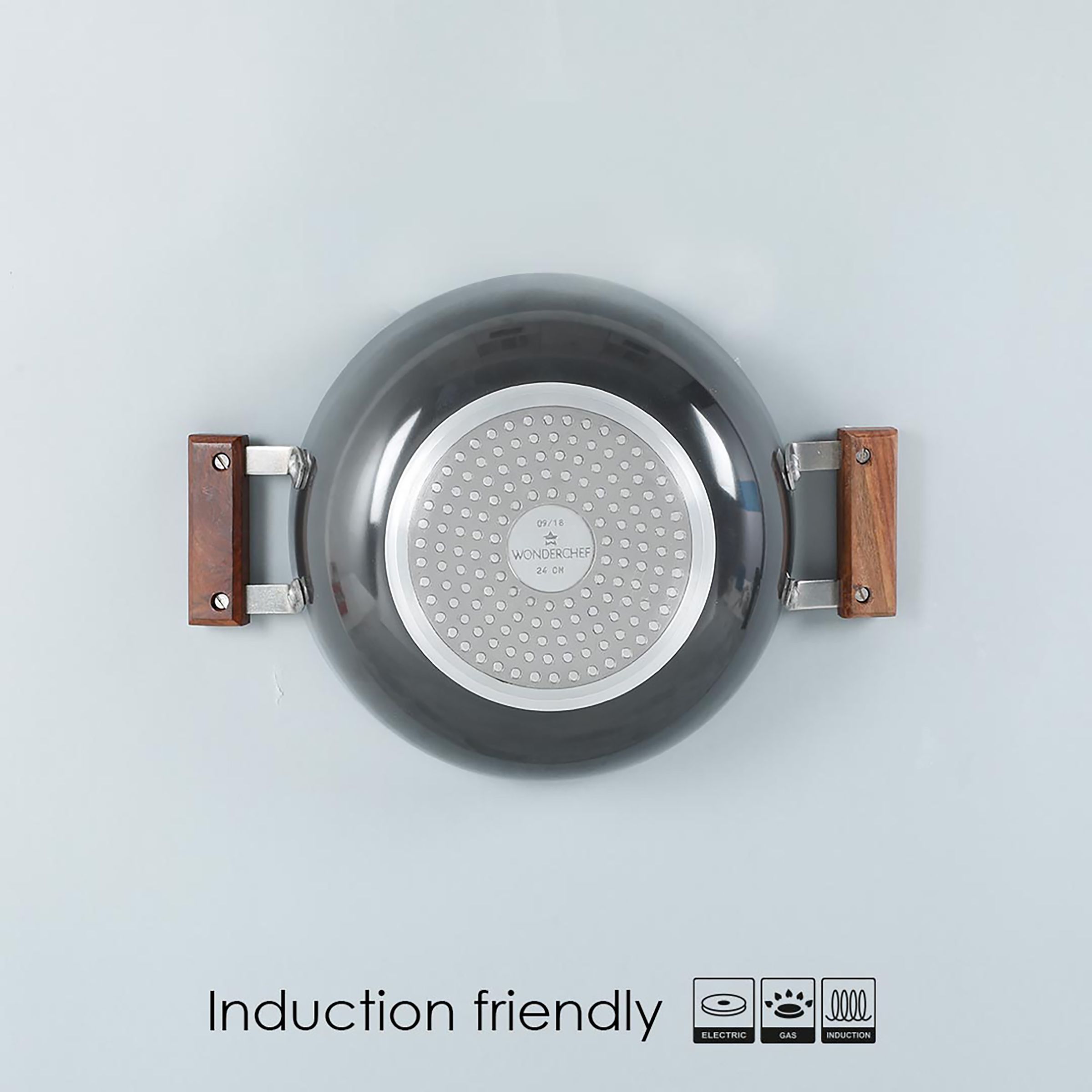 WONDERCHEF Ebony Kadhai with Lid (Hard Anodized Coating, 63152888, Black)_10