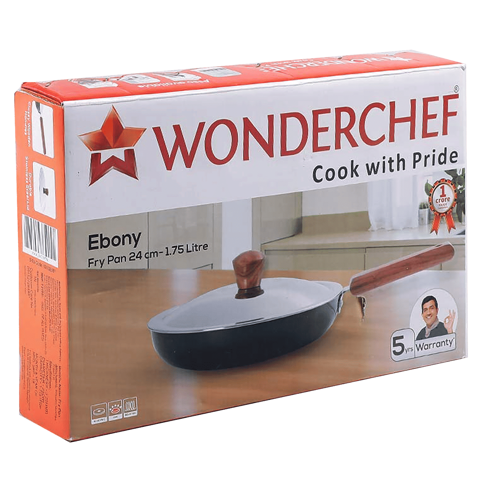 WONDERCHEF Ebony Frying Pan with Lid (Hard Anodized Coating, 63152887, Black) WONDERCHEF Ebony Frying Pan with Lid (Hard Anodized Coating, 63152887, Black)_5