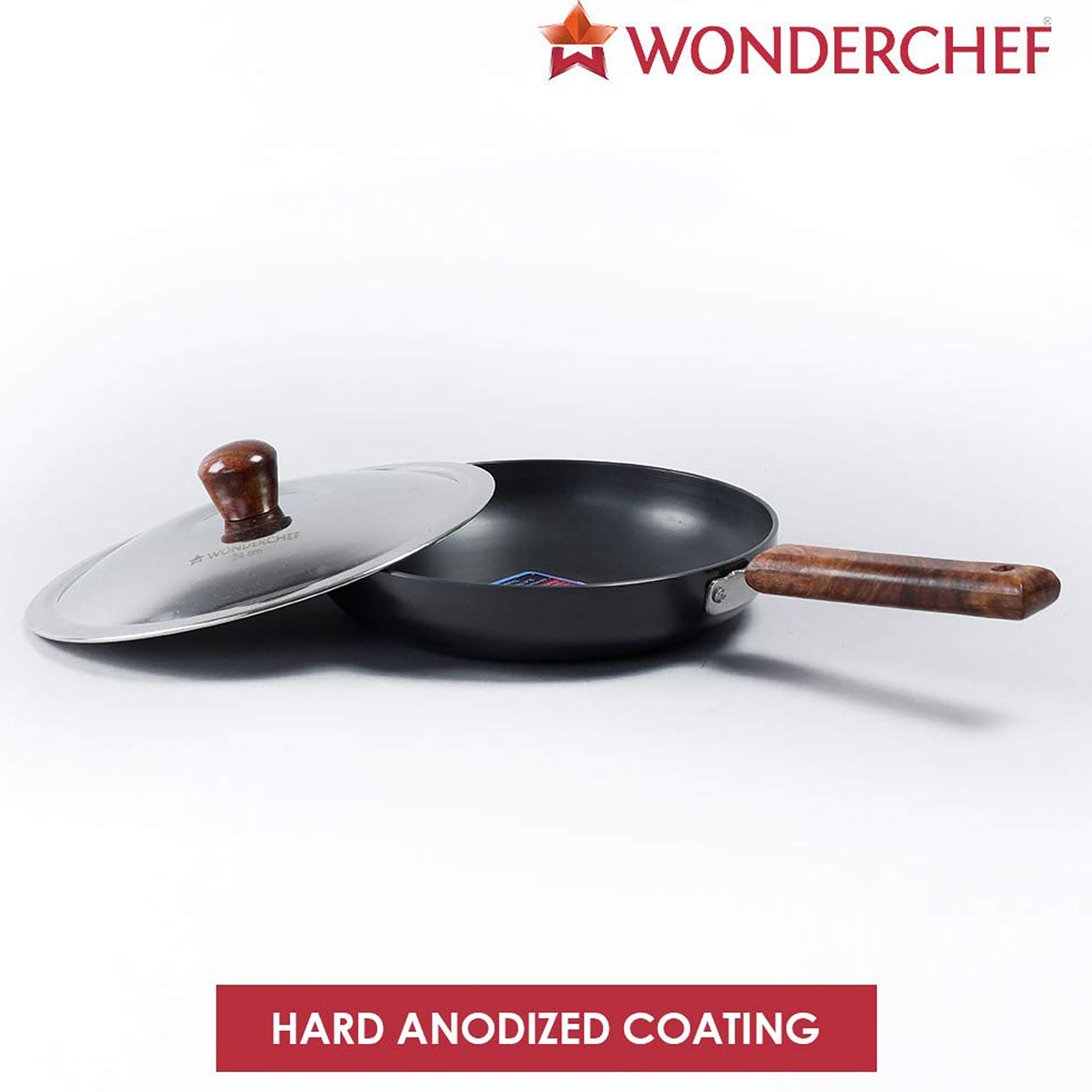 WONDERCHEF Ebony Frying Pan with Lid (Hard Anodized Coating, 63152887, Black) WONDERCHEF Ebony Frying Pan with Lid (Hard Anodized Coating, 63152887, Black)_7
