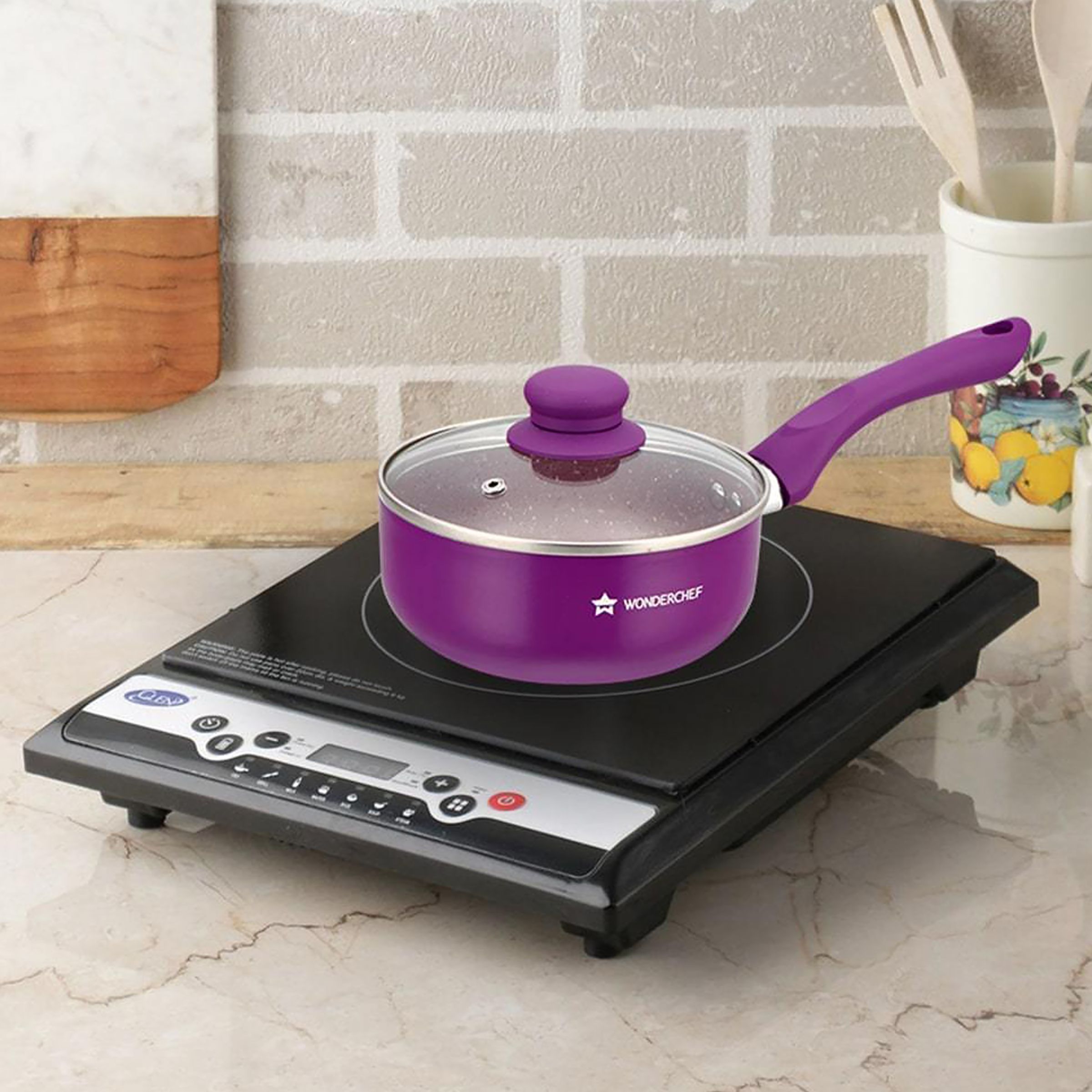 WONDERCHEF Royal Velvet Sauce Pan with Lid (Non-Stick Coating, 63152948, Purple)_9