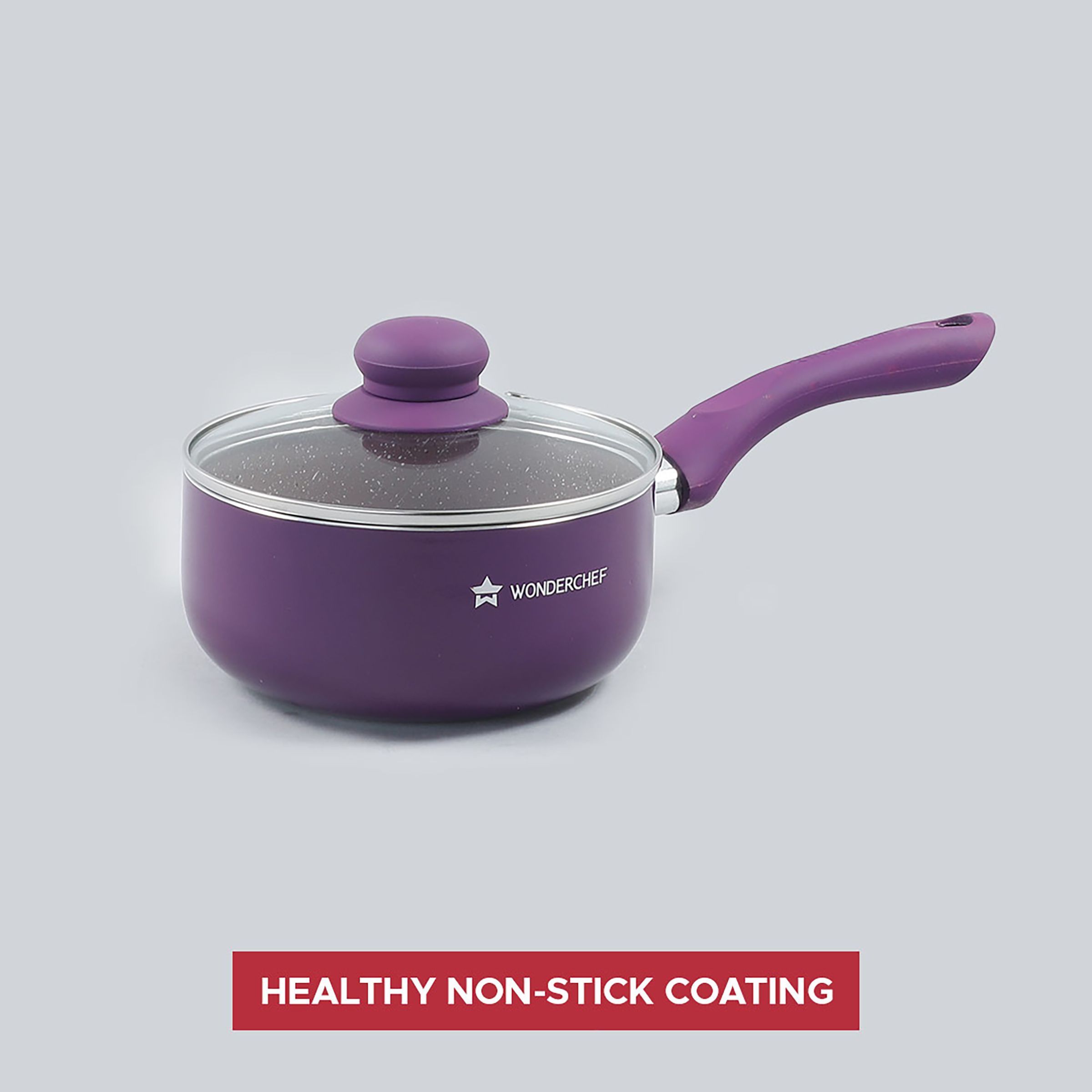 WONDERCHEF Royal Velvet Sauce Pan with Lid (Non-Stick Coating, 63152948, Purple)_10
