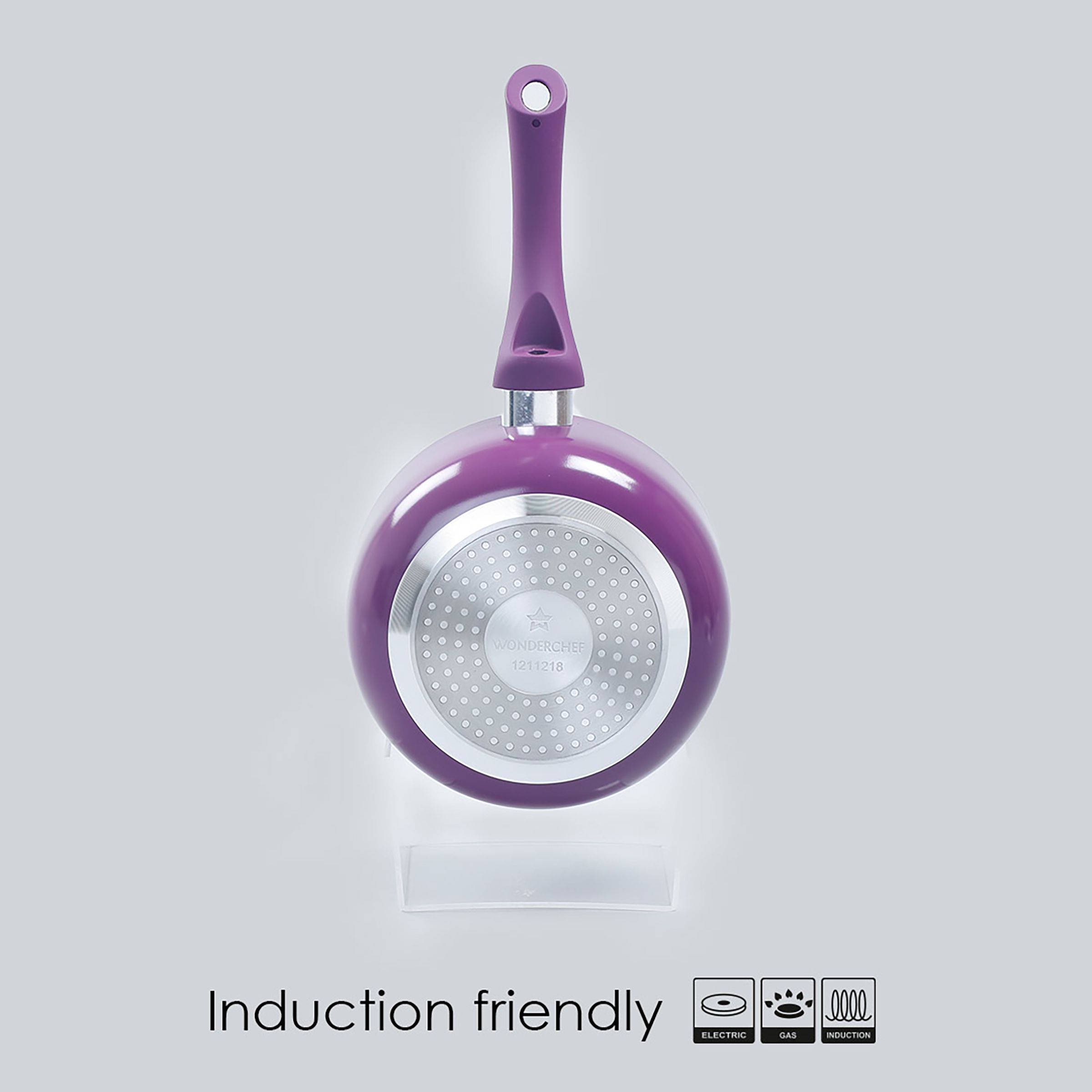 WONDERCHEF Royal Velvet Sauce Pan with Lid (Non-Stick Coating, 63152948, Purple)_12