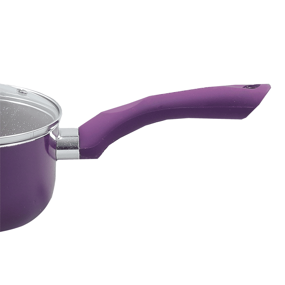 WONDERCHEF Royal Velvet Sauce Pan with Lid (Non-Stick Coating, 63152948, Purple)_5