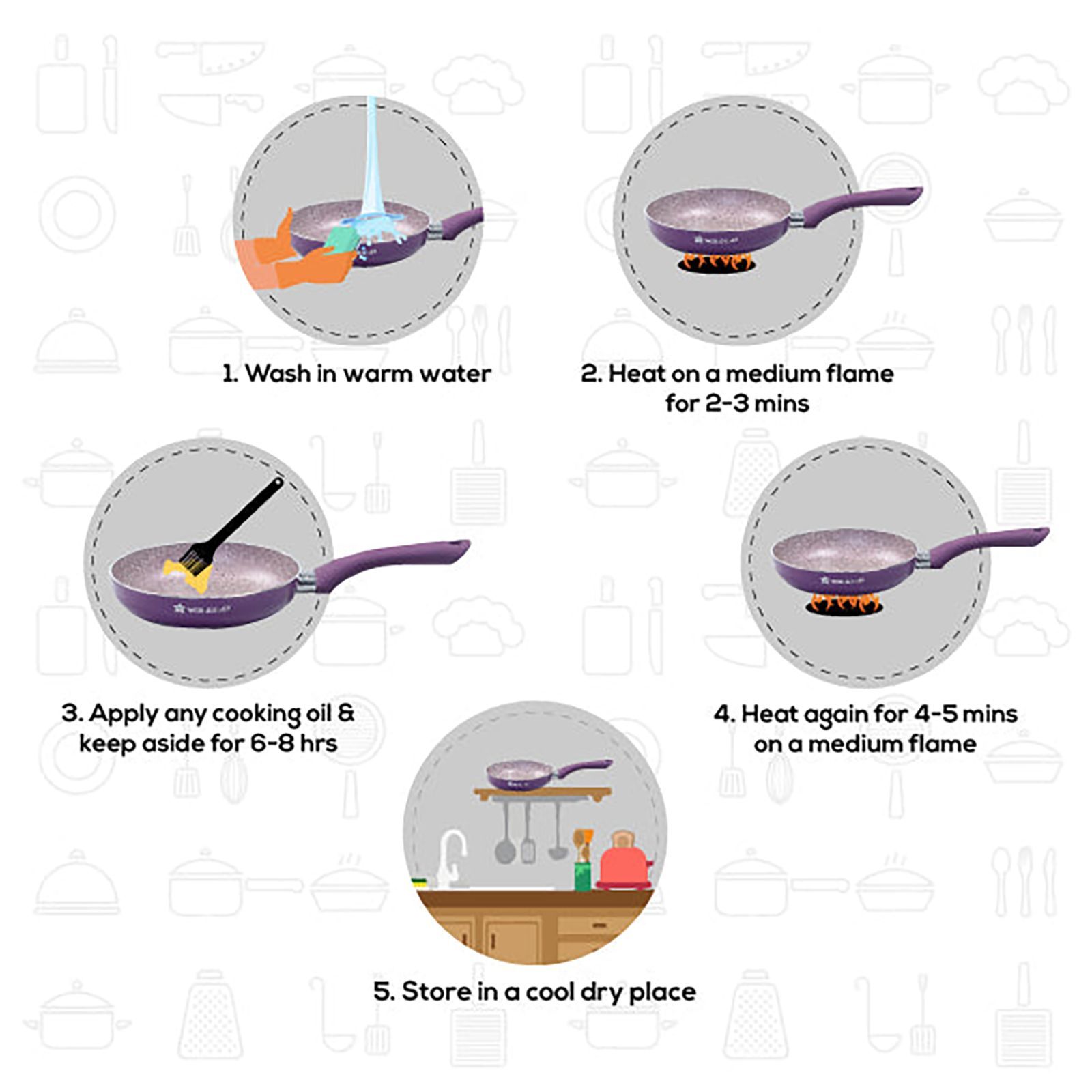 WONDERCHEF Royal Velvet Frying Pan (Non-Stick Coating, 63152945, Purple) WONDERCHEF Royal Velvet Frying Pan (Non-Stick Coating, 63152945, Purple)_16