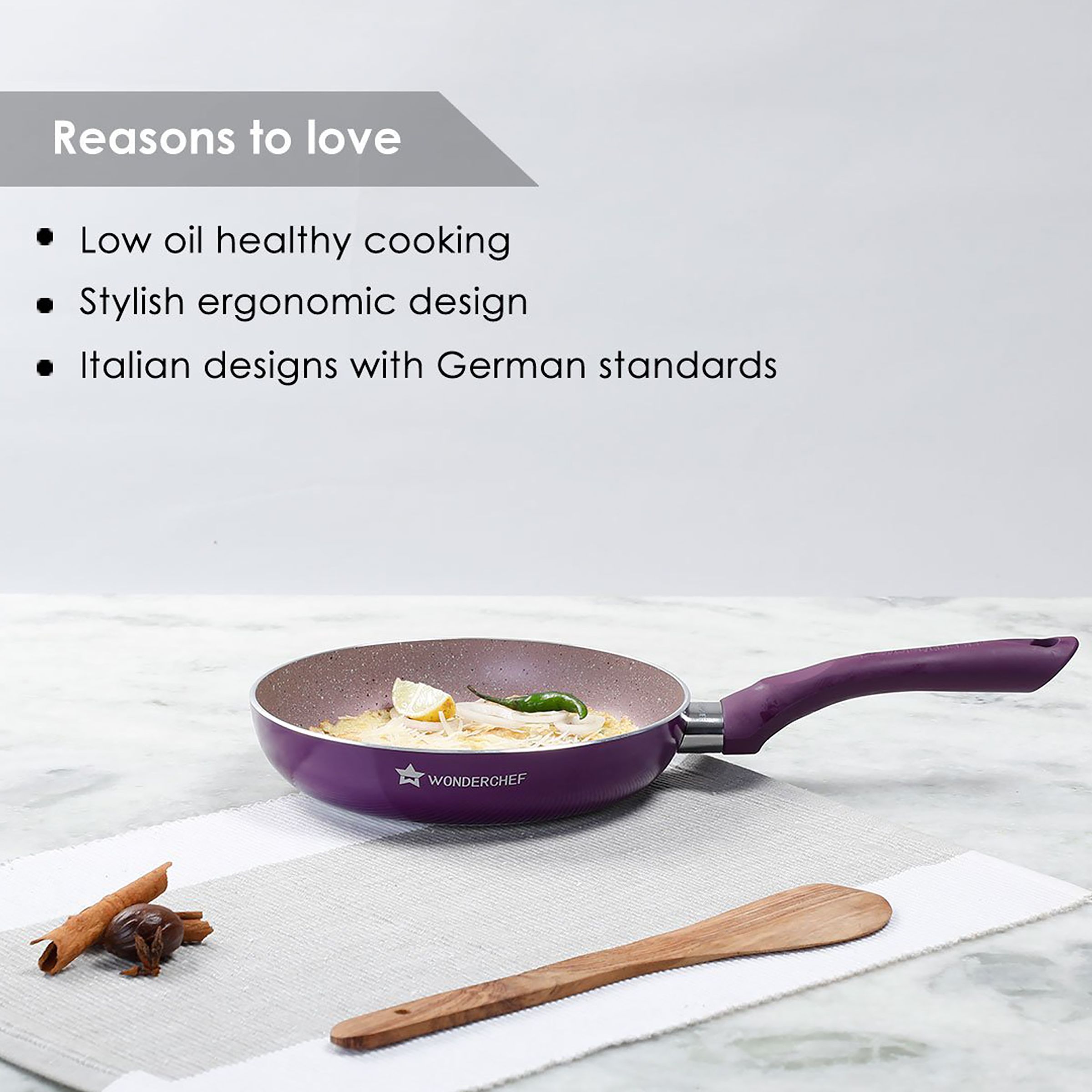 WONDERCHEF Royal Velvet Frying Pan (Non-Stick Coating, 63152945, Purple) WONDERCHEF Royal Velvet Frying Pan (Non-Stick Coating, 63152945, Purple)_7