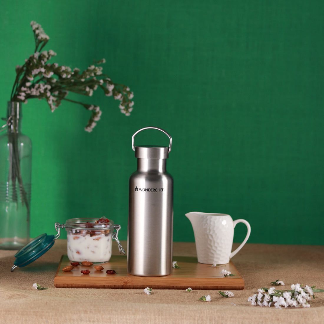 WONDERCHEF Milch-Bot 500ml Stainless Steel Hot & Cold Double Wall Flask (BPA Free, Silver)_8