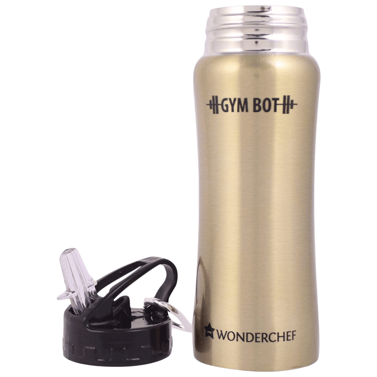 WONDERCHEF Gym-Bot 500ml Stainless Steel Single Wall Water Bottle (BPA Free, Gold)_6