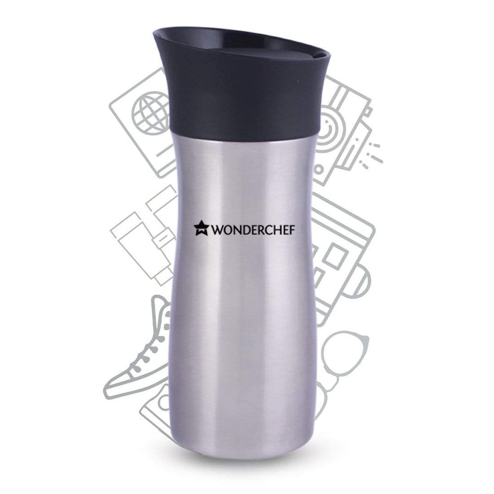 WONDERCHEF Travel Bot 300ml Stainless Steel Hot & Cold Double Wall Flask (BPA Free, Silver)_18