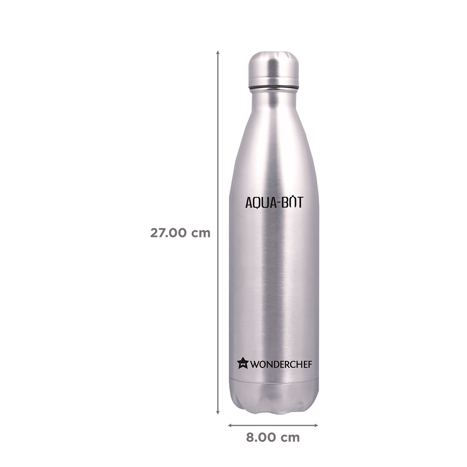 WONDERCHEF Aqua-Bot 0.5 Litres Stainless Steel Water Bottle (Vacuum Insulation, Silver)_2