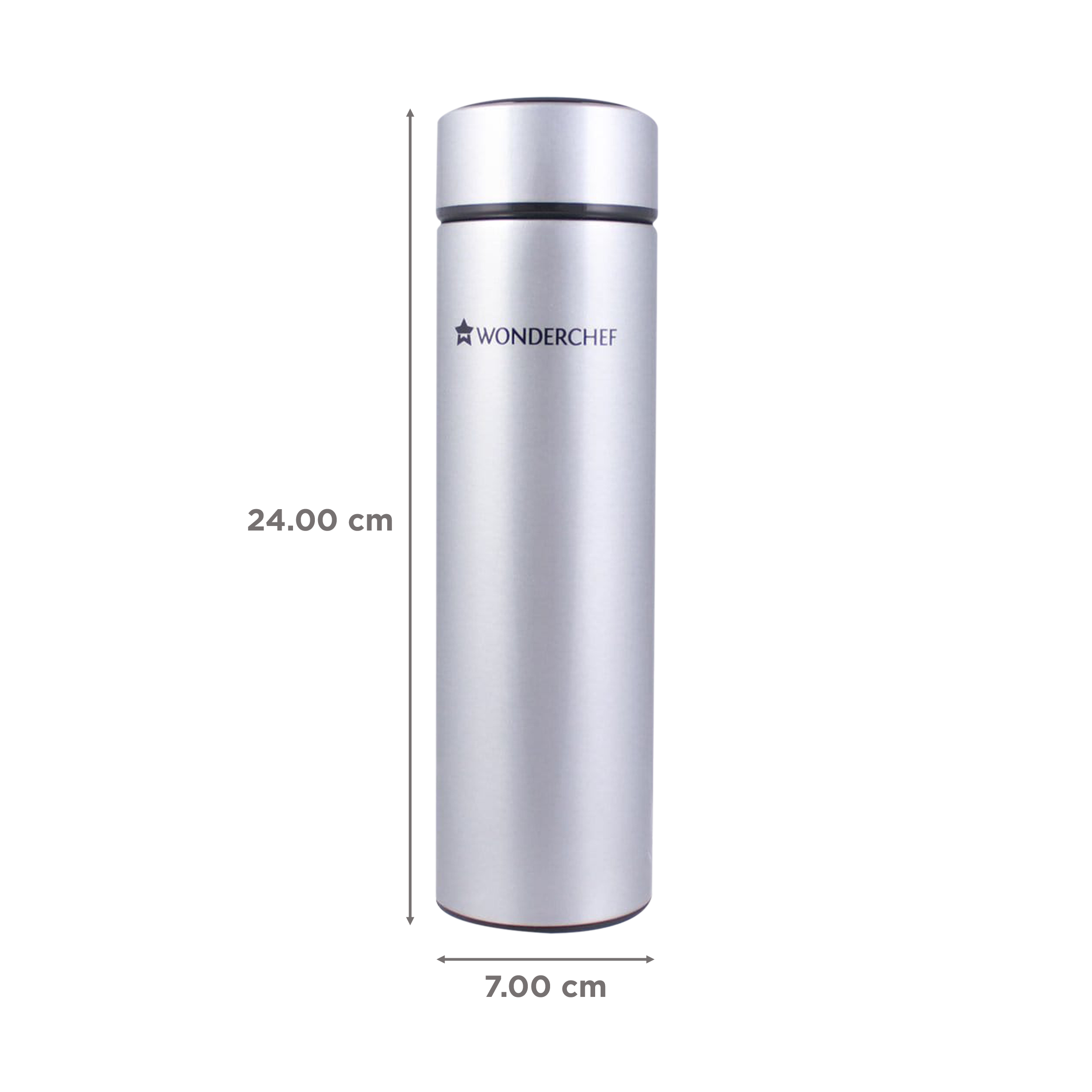 WONDERCHEF Nutri-Bot 480ml Stainless Steel Hot & Cold Double Wall Flask (BPA Free, Silver) WONDERCHEF Nutri-Bot 480ml Stainless Steel Hot & Cold Double Wall Flask (BPA Free, Silver)_2