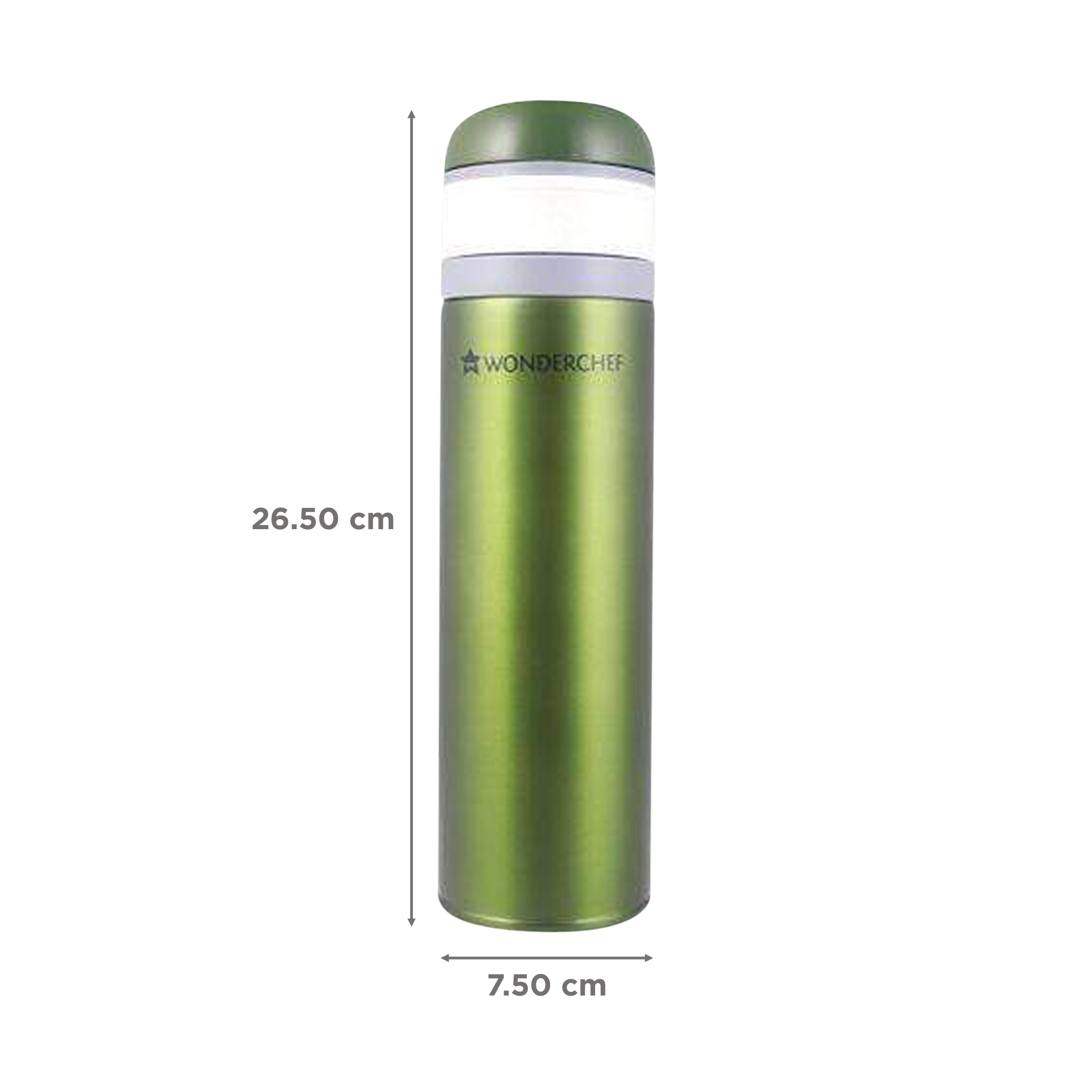 WONDERCHEF Uni-Bot 500ml Stainless Steel Hot & Cold Double Wall Flask (BPA Free, Olive Green)_2