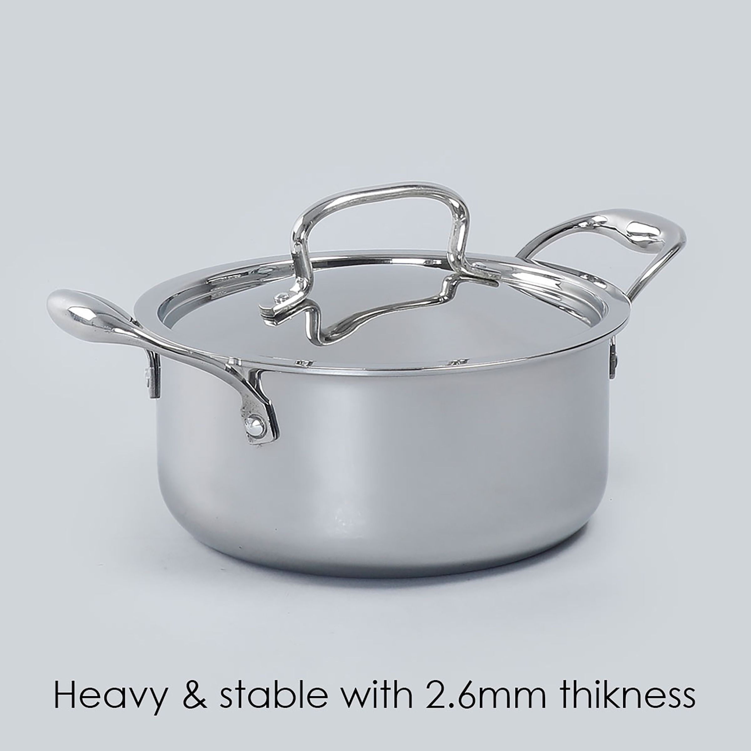 WONDERCHEF Nigella 4.8L Non Stick Aluminium & Stainless steel Casserole with Stainless Steel Lid (Induction Compatible, Even Heat Distribution, Silver)_18