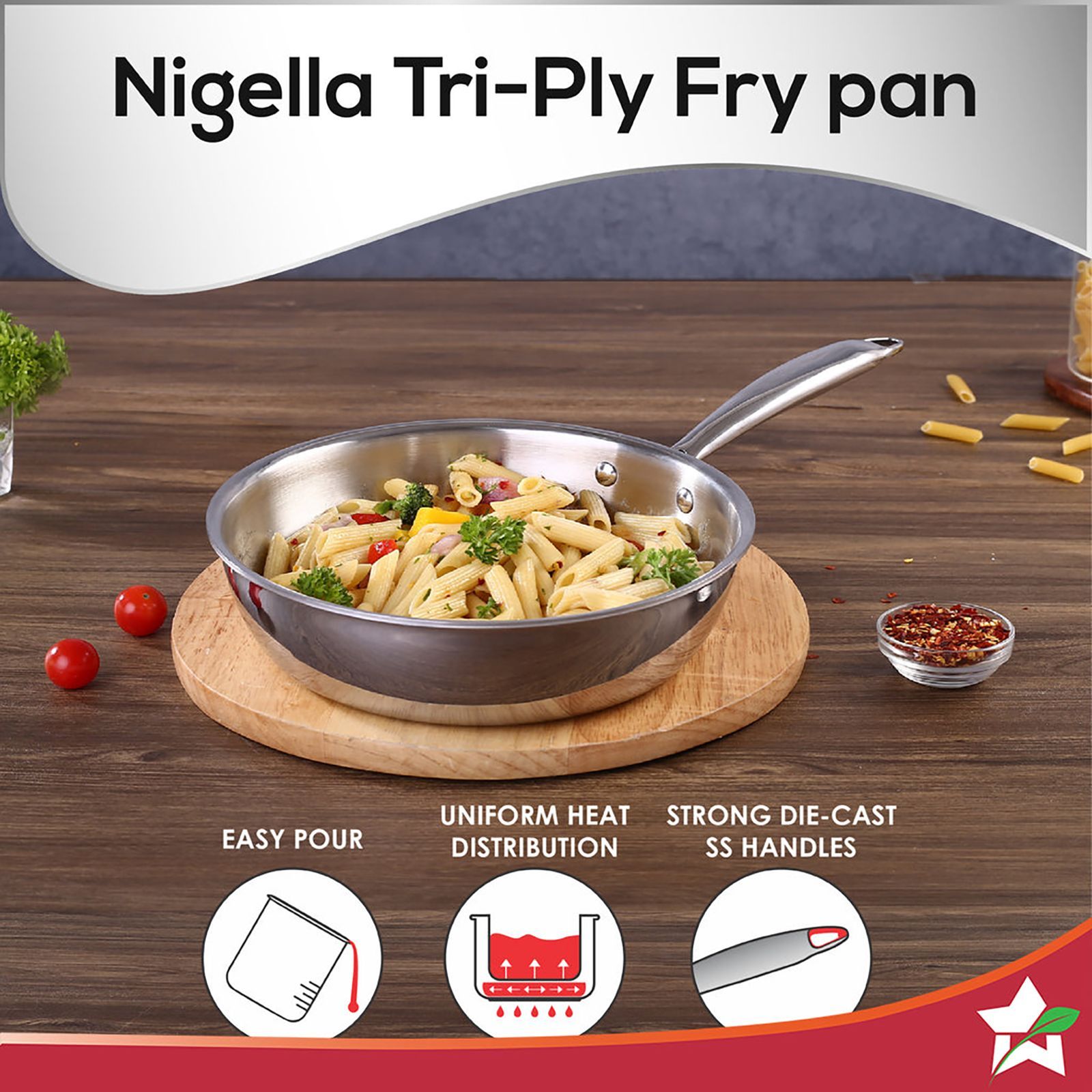 WONDERCHEF Nigella Frying Pan (Energy Efficient, 63153402, Silver)_12