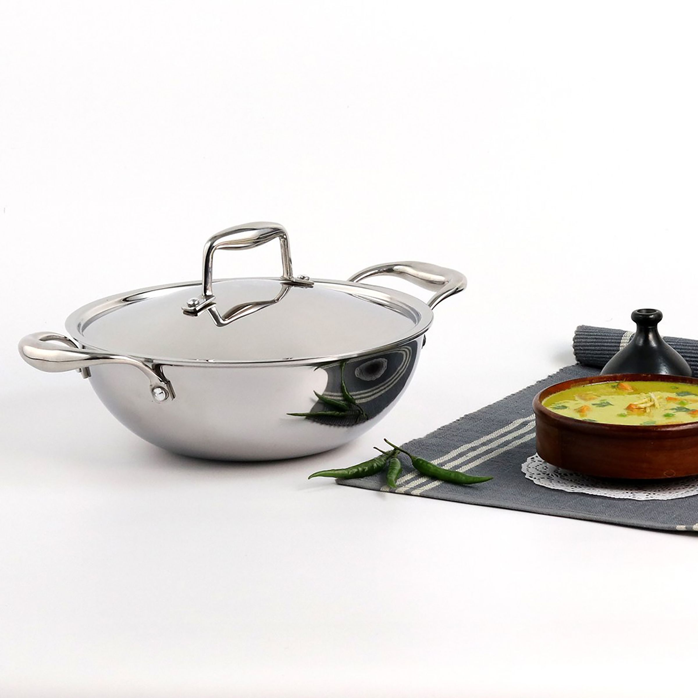 WONDERCHEF Nigella Kadhai with Lid (Energy Efficient, 63153400, Silver) WONDERCHEF Nigella Kadhai with Lid (Energy Efficient, 63153400, Silver)_10