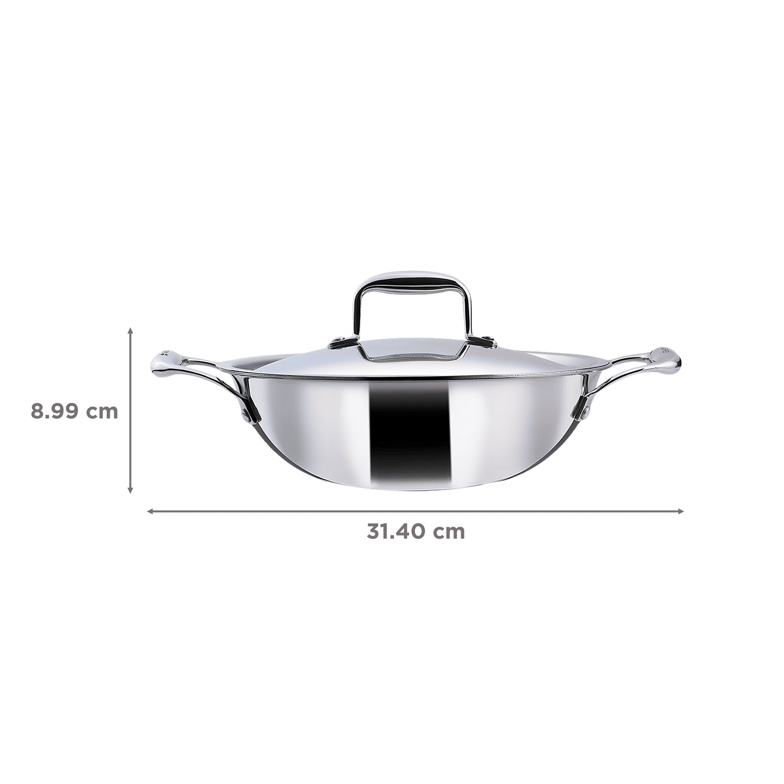 WONDERCHEF Nigella Kadhai with Lid (Energy Efficient, 63153400, Silver) WONDERCHEF Nigella Kadhai with Lid (Energy Efficient, 63153400, Silver)_2
