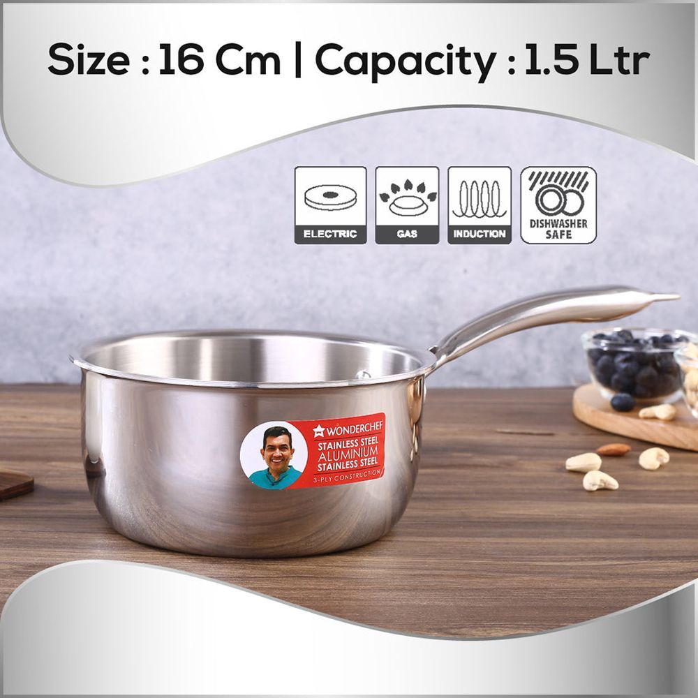 WONDERCHEF Nigella Sauce Pan (Stainless Steel Body, 63153404, Silver)_9