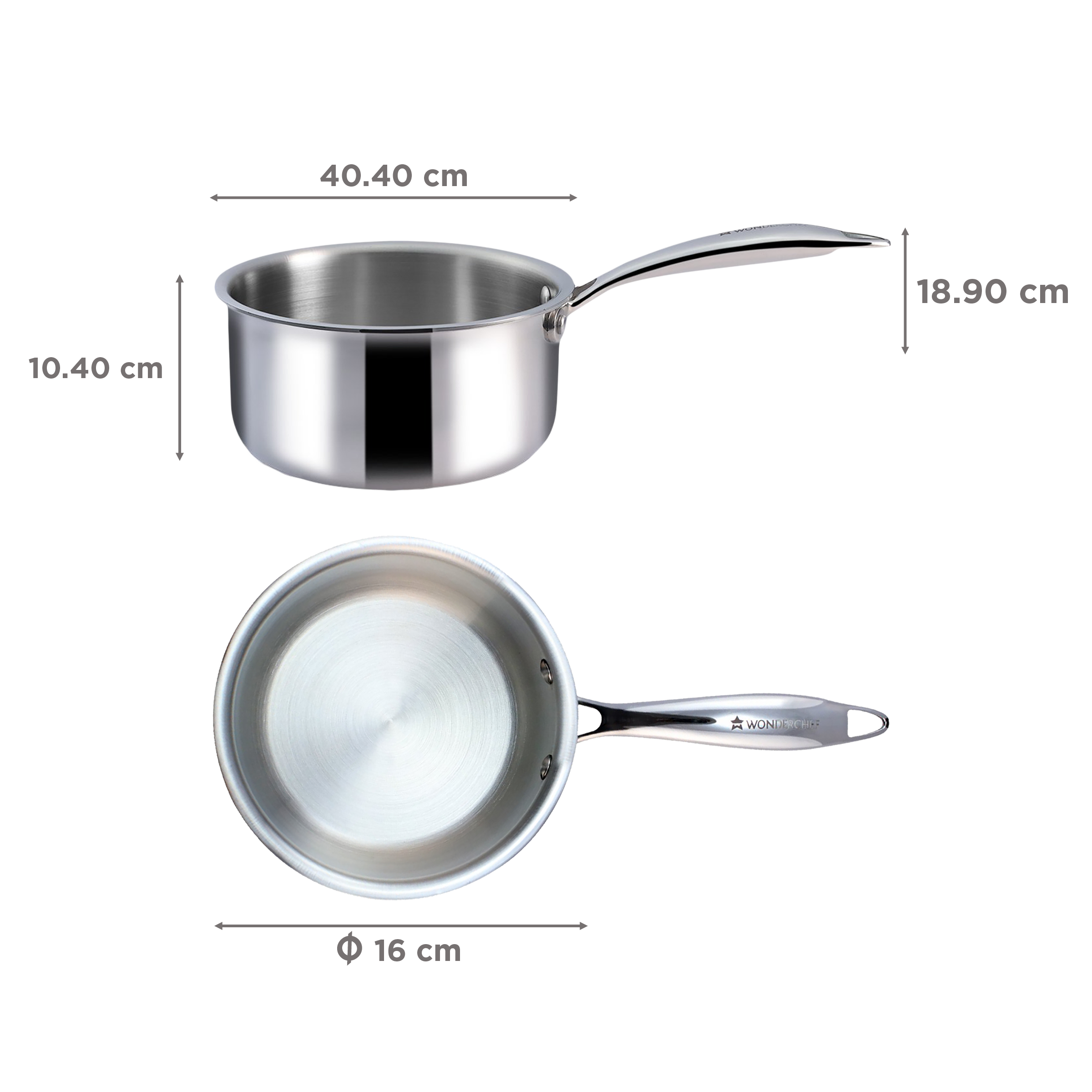 WONDERCHEF Nigella Sauce Pan (Stainless Steel Body, 63153404, Silver)_2
