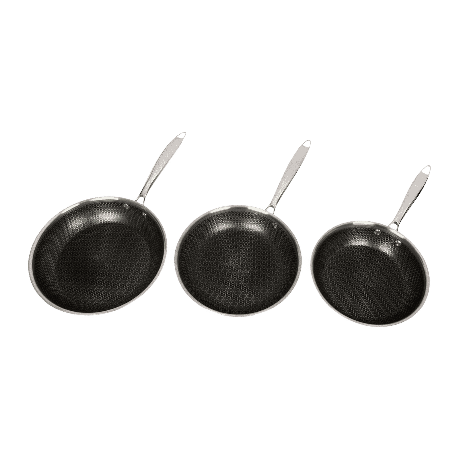 AUFLA NTHC 22cm Non Stick Aluminium & Stainless Steel Fry Pan (Induction Compatible, Honeycomb Coating, Silver)_7