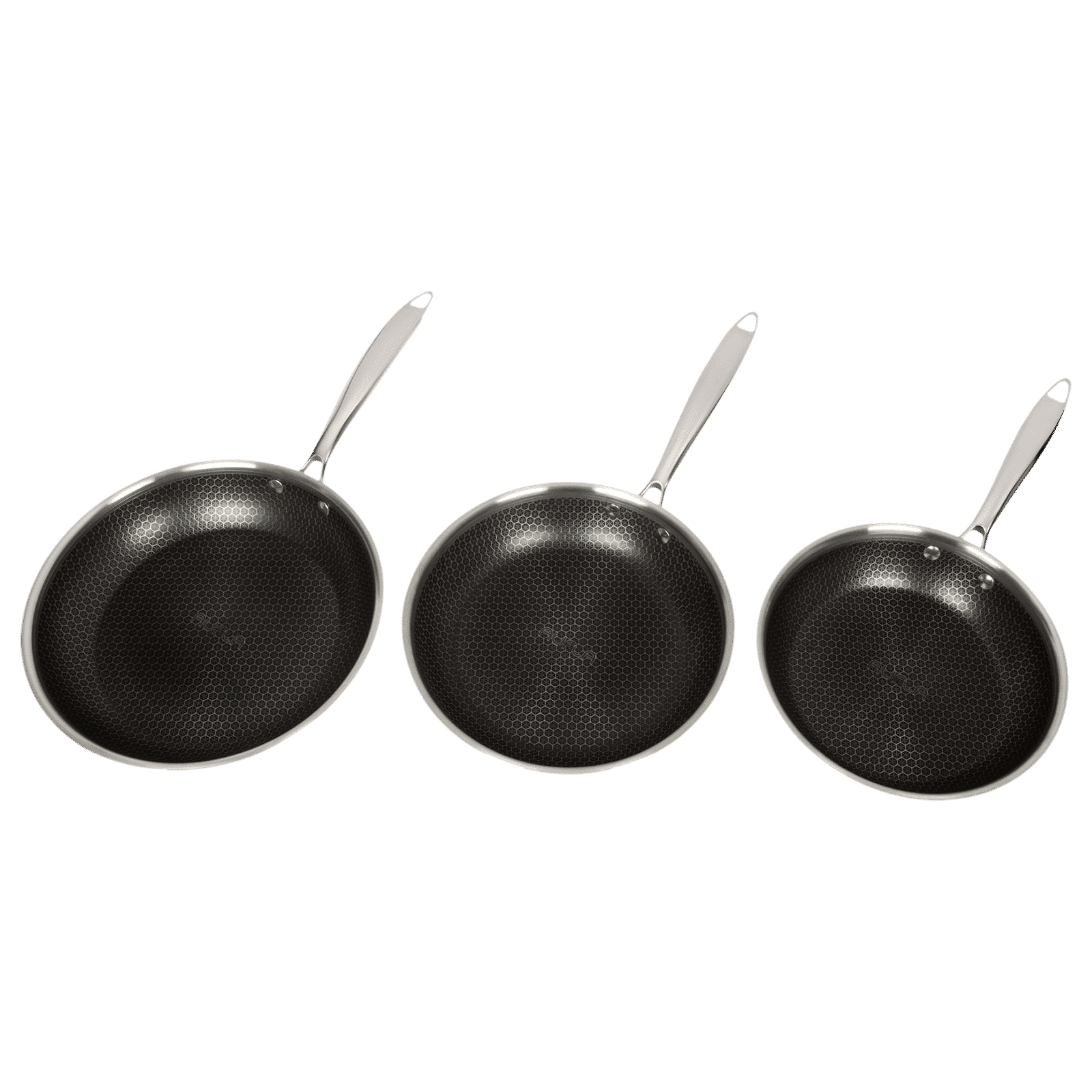 AUFLA NTHC Non Stick Aluminium & Stainless Steel Fry Pan (Induction Compatible, Honeycomb Coating, Silver)_7