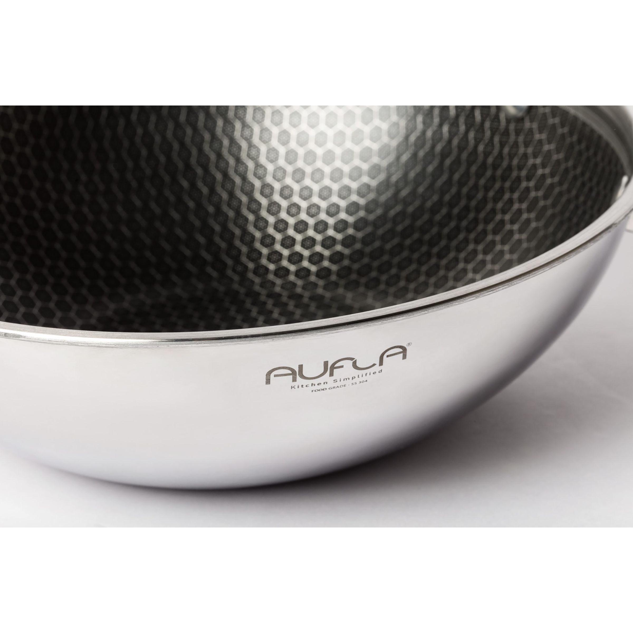 AUFLA NTHC 1.5L Non Stick Aluminium & Stainless Steel Kadhai with Glass Lid (Induction Compatible, Honeycomb Coating, Silver)_10
