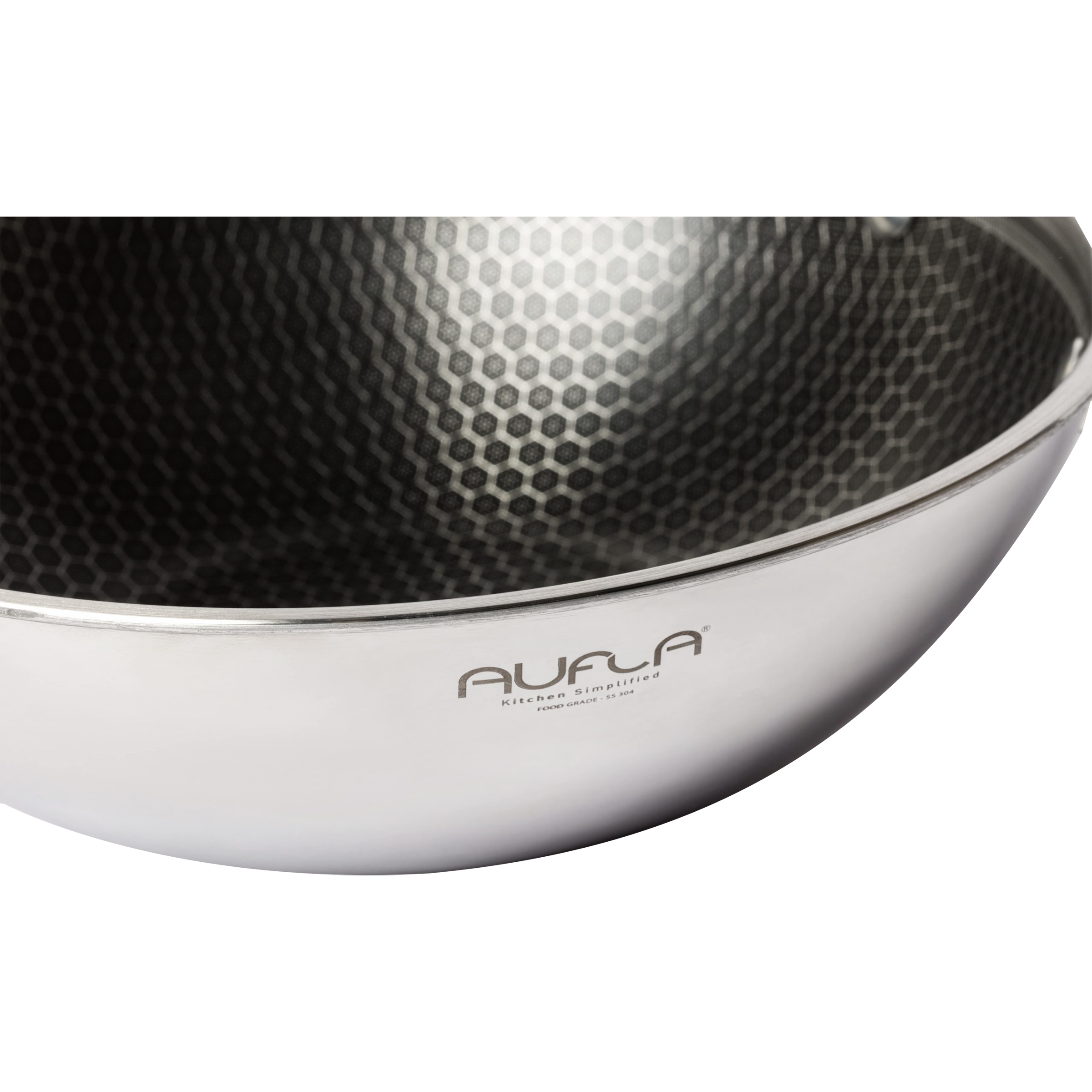 AUFLA NTHC 1.5L Non Stick Aluminium & Stainless Steel Kadhai with Glass Lid (Induction Compatible, Honeycomb Coating, Silver) AUFLA NTHC 1.5L Non Stick Aluminium & Stainless Steel Kadhai with Glass Lid (Induction Compatible, Honeycomb Coating, Silver)_7