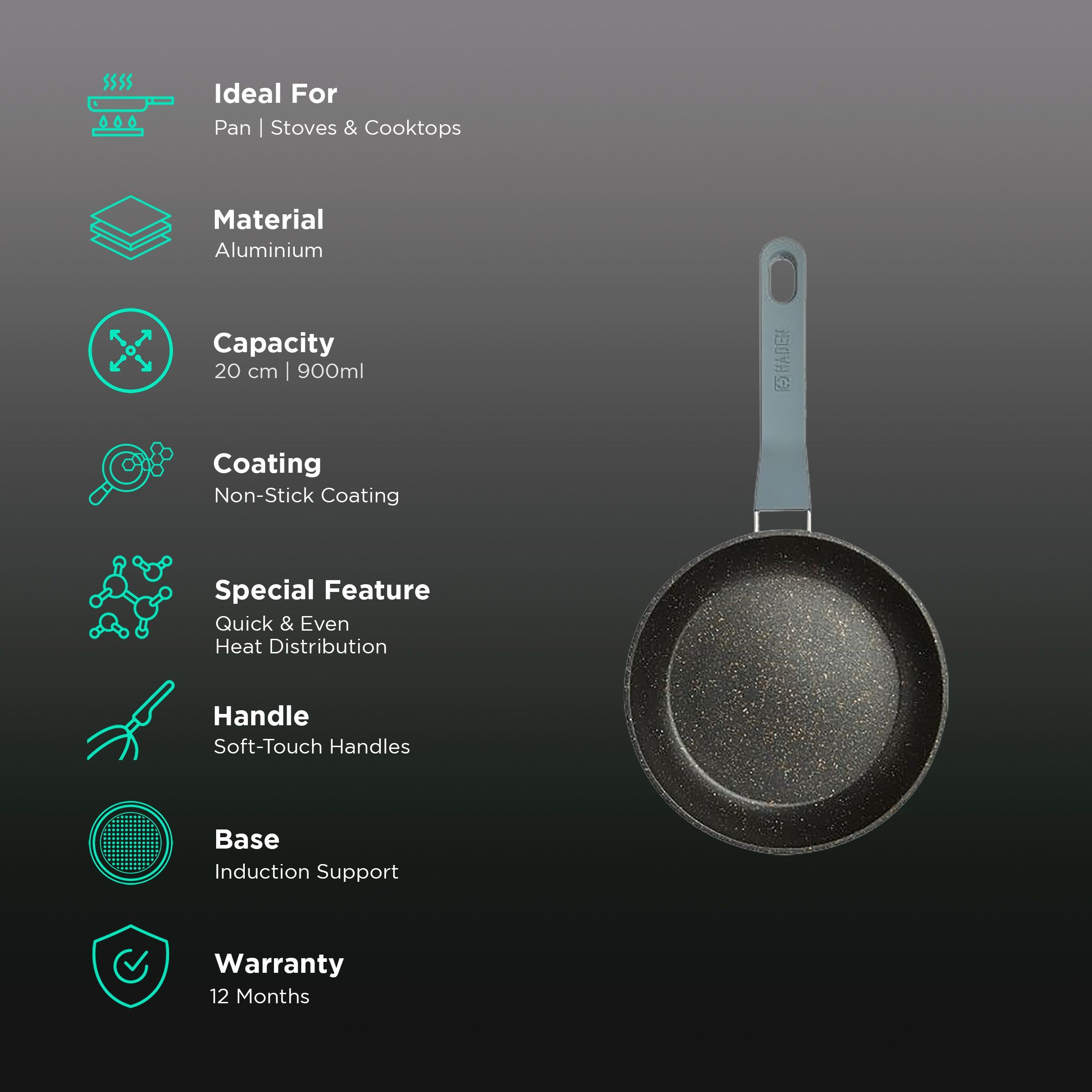 sabichi Haden Perth 900ml Non Stick Aluminium Pan (Induction Compatible, Dishwasher Safe, Black)_3