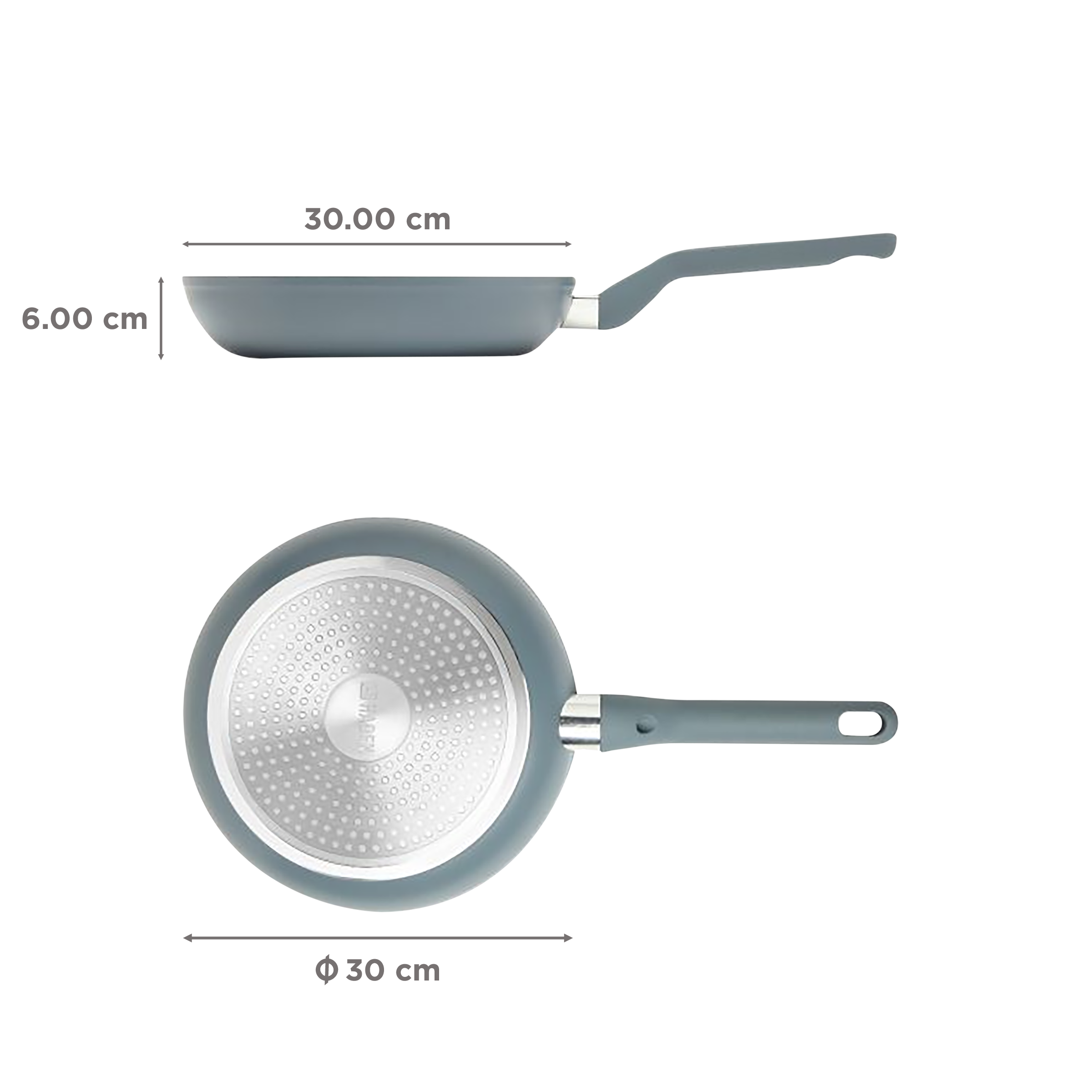 sabichi Haden Perth 1.5L Non Stick Stainless Steel Fry Pan (Induction Compatible, Dishwasher Safe, Grey)_2
