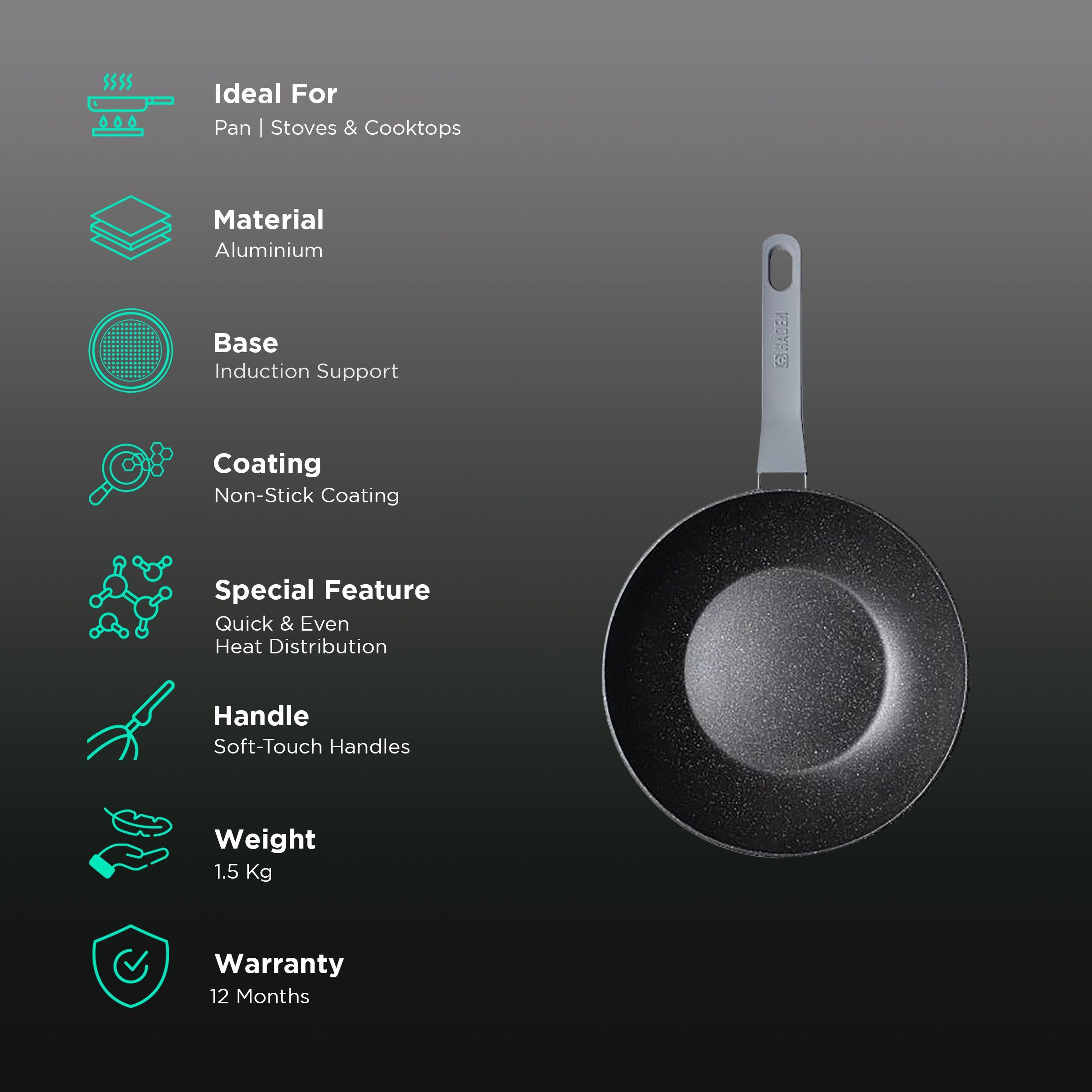 sabichi Haden Perth Non Stick Aluminium Pan (Induction Compatible, Dishwasher Safe, Black)_2