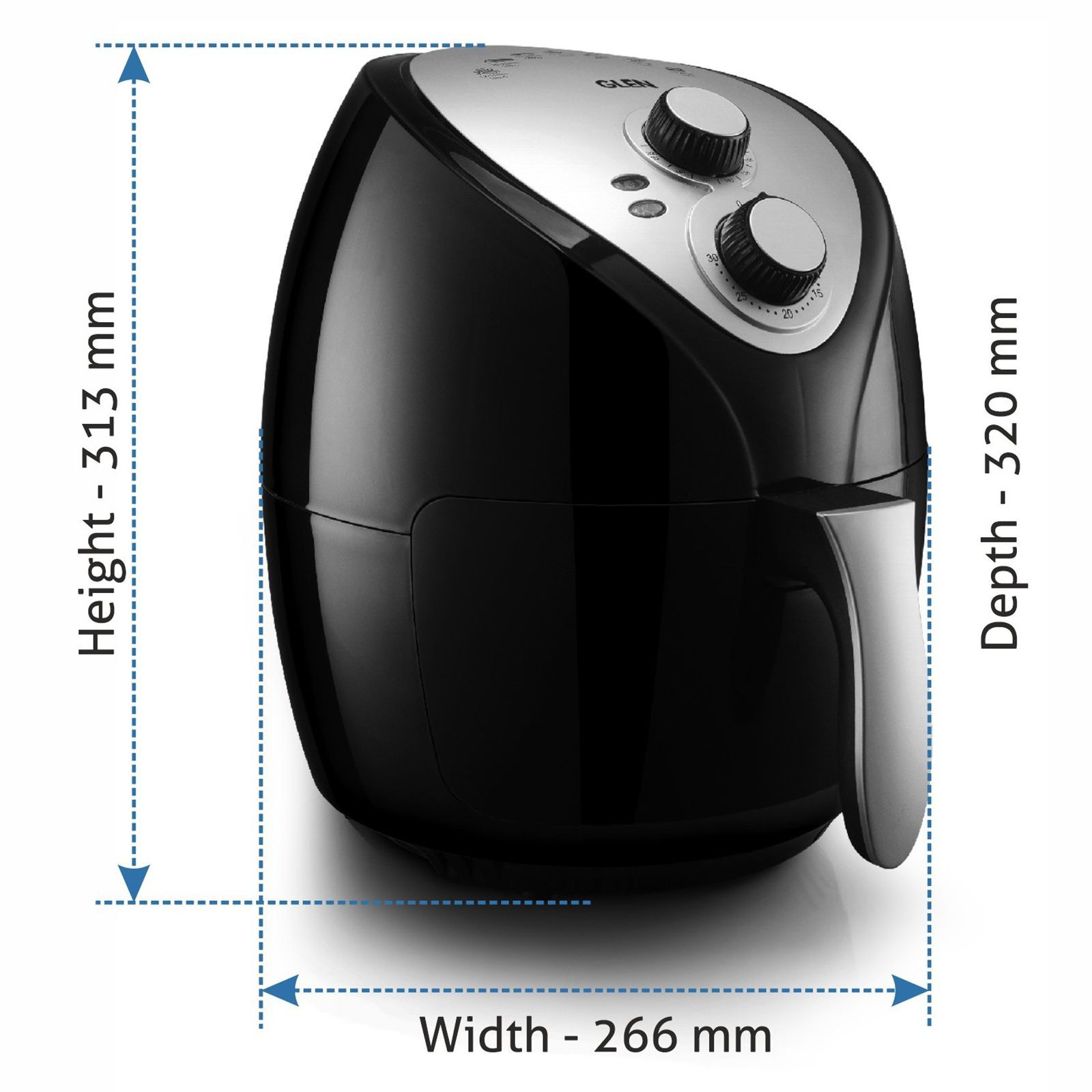 GLEN Rapid 2.8L 1300 Watt Air Fryer with Vapor Steam Technology (Black) GLEN Rapid 2.8L 1300 Watt Air Fryer with Vapor Steam Technology (Black)_4