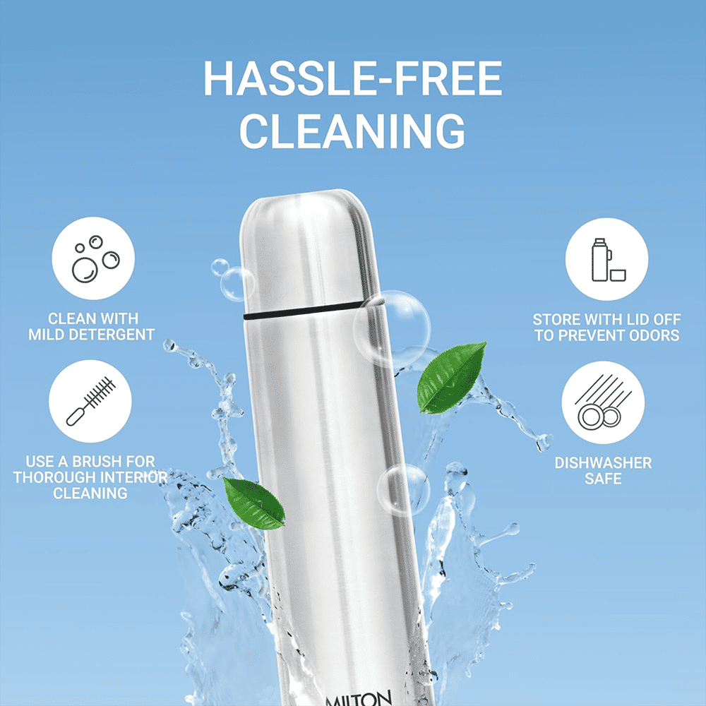 MILTON Flip Lid 1000ml Stainless Steel Hot & Cold Thermosteel Bottle (Double Walled Vacuum Insulation, Silver)_7