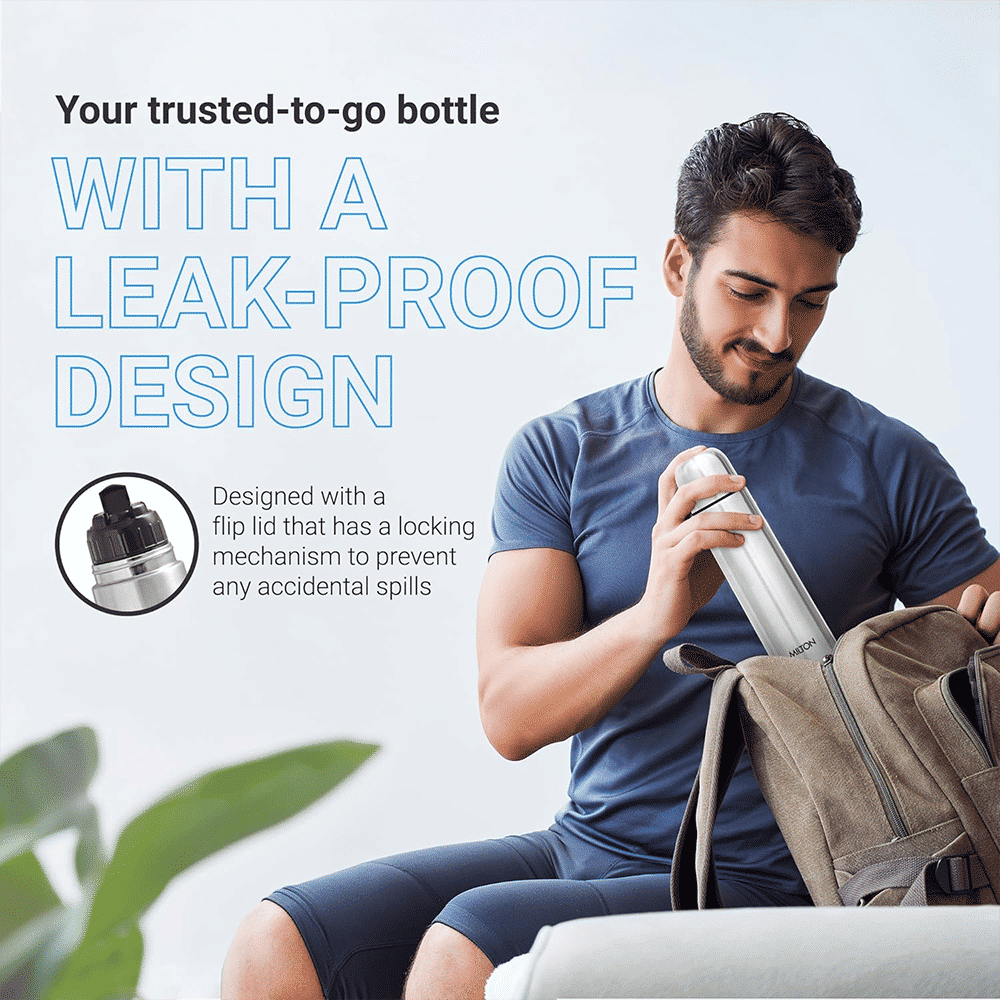 MILTON Flip Lid 500ml Stainless Steel Hot & Cold Thermosteel Bottle (Double Walled Vacuum Insulation, Silver)_7