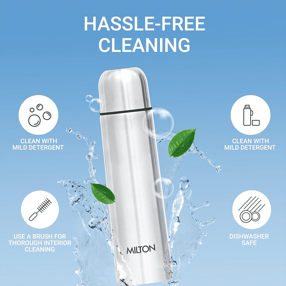 MILTON Flip Lid 500ml Stainless Steel Hot & Cold Thermosteel Bottle (Double Walled Vacuum Insulation, Silver)_9