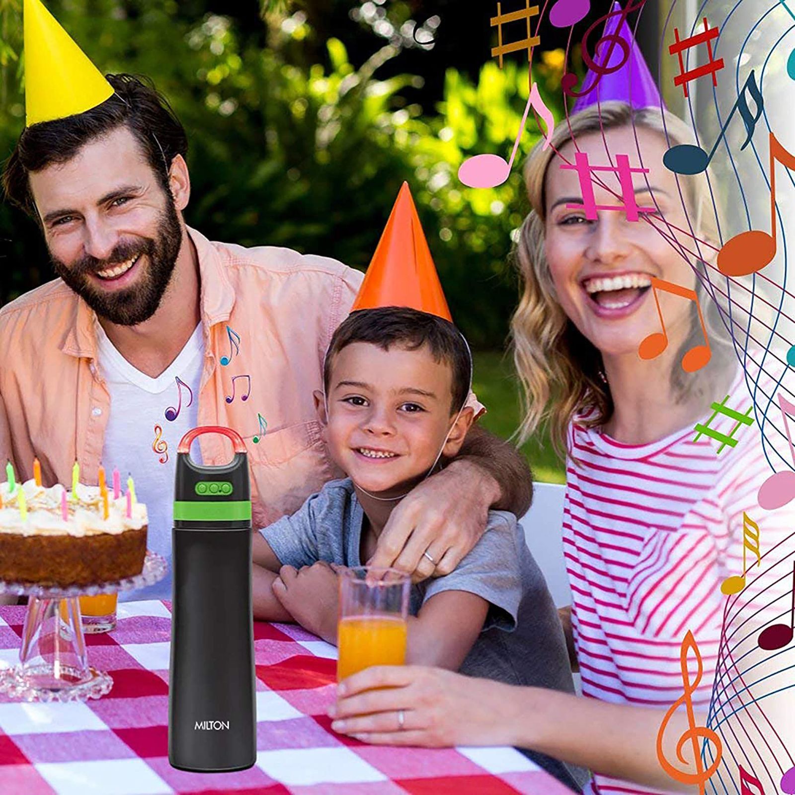 Milton Boom 900 715ml Stainless Steel Hot & Cold Smart Bottle with Bluetooth Speaker (BPA Free, Black)_4