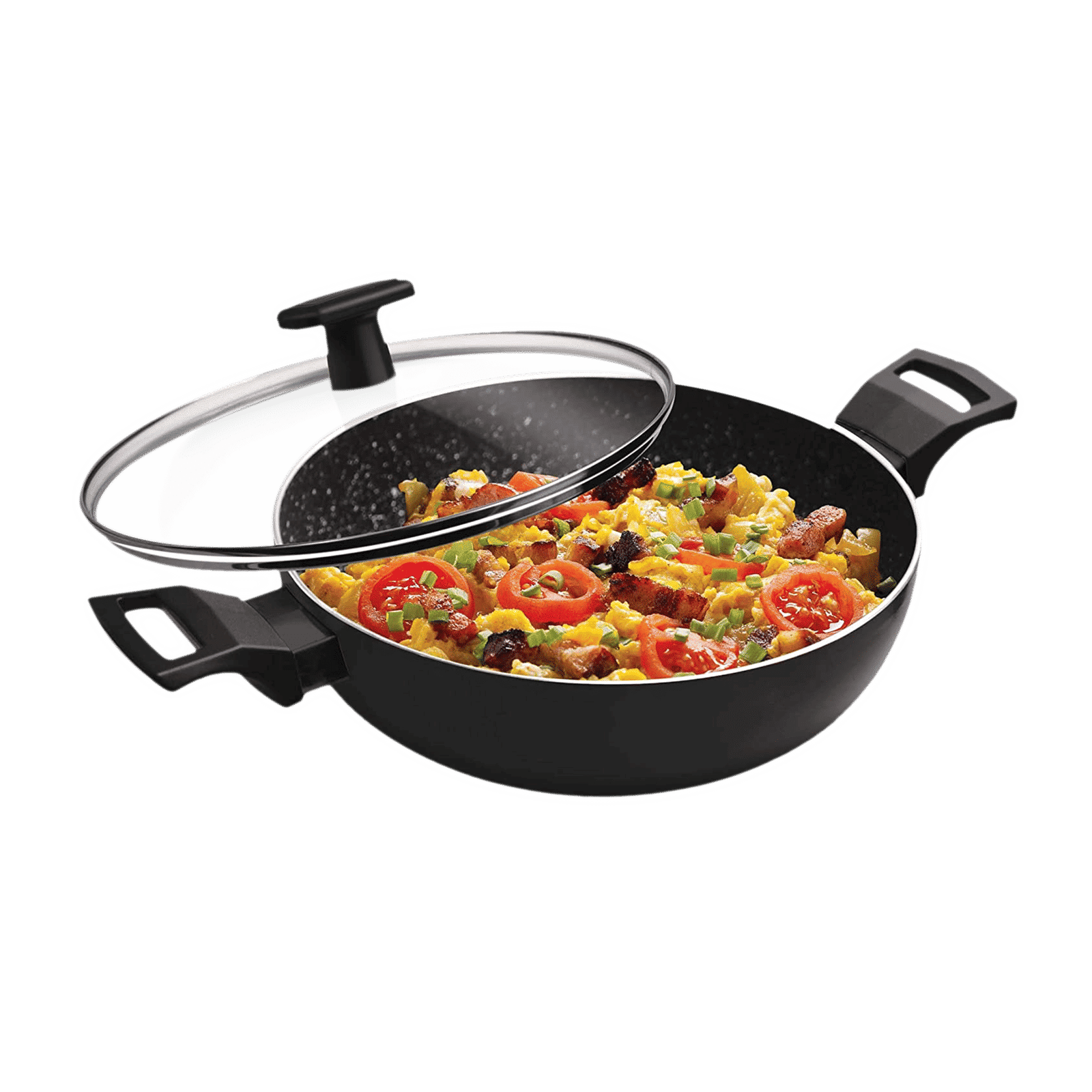 treo ProCook Non Stick Cook Pot with Glass Lid (Induction Compatible, Scratch & Wear Resistant, Black)_1