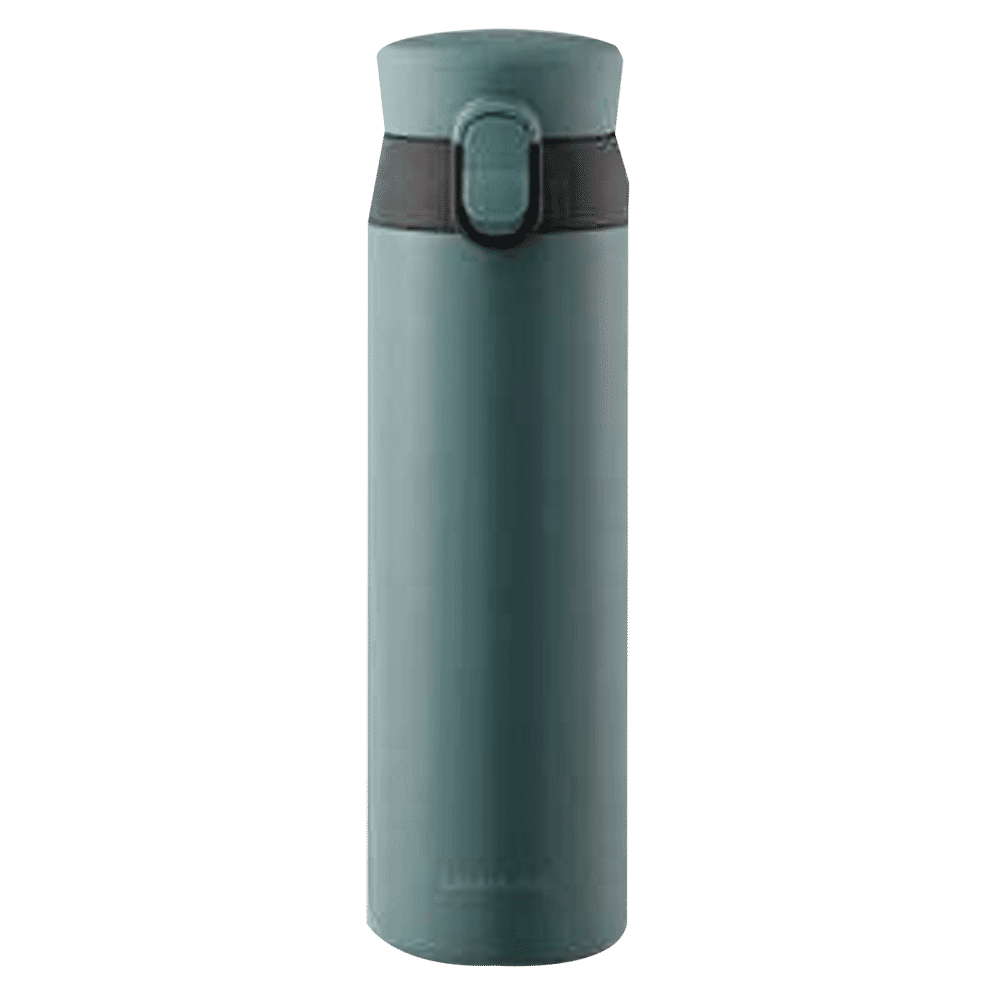 LocknLock Wannabe 450 ml Cylindrical Stainless Steel Water Bottle (Leak proof, LHC3240BLK, Green)_1