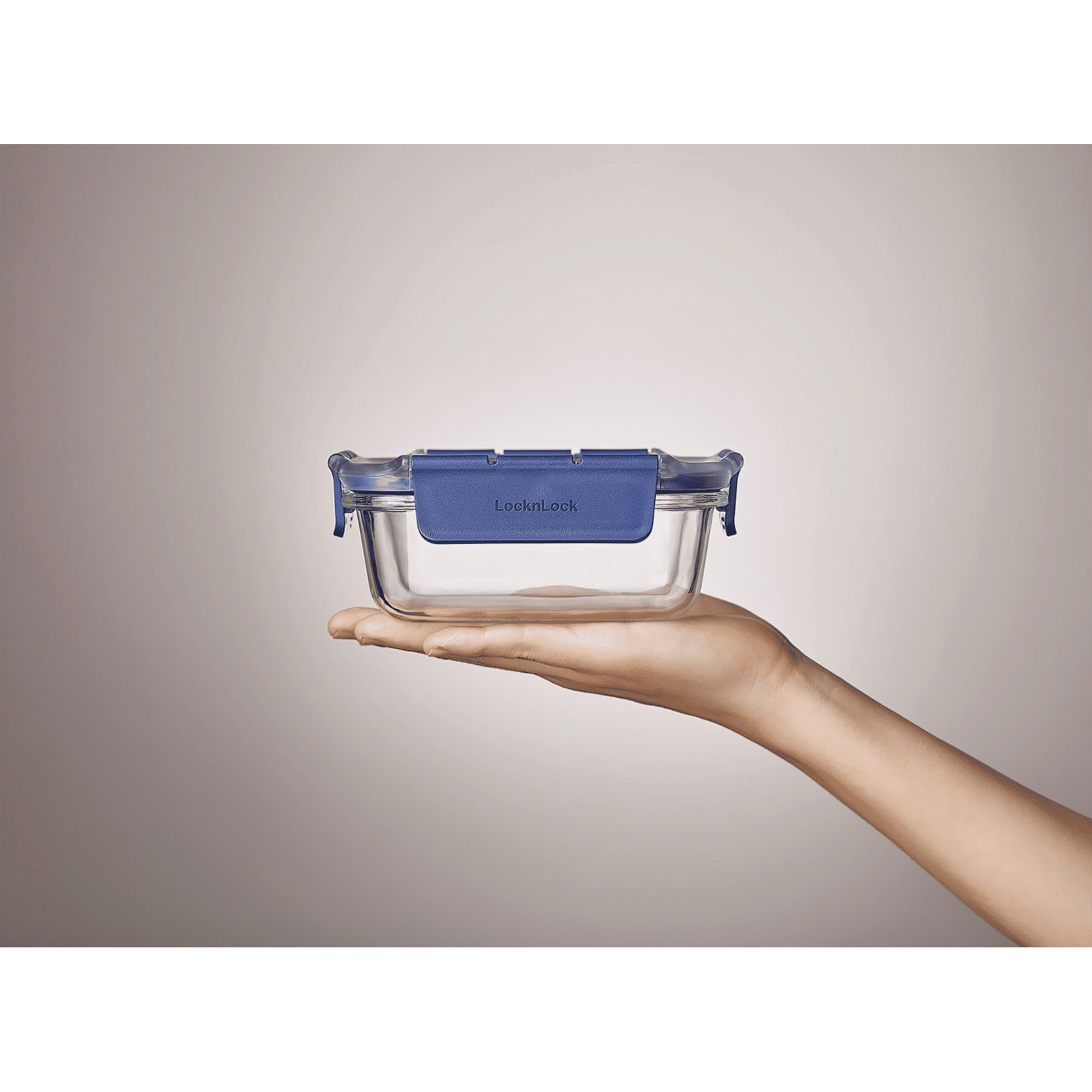 LocknLock 1 Litres Square Silicon Storage Container (Heat Resistant, LBG445, Transparent)_7