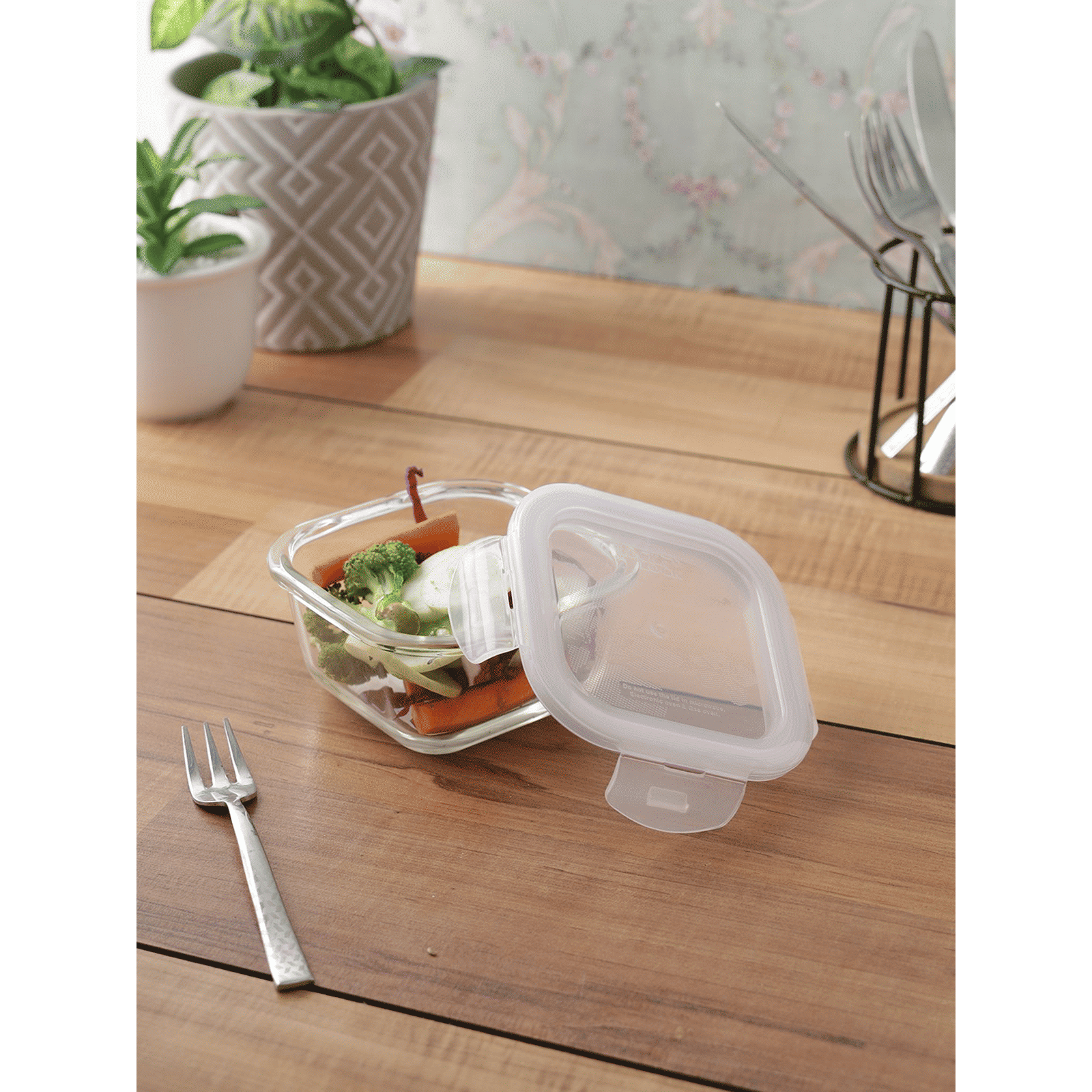 LocknLock Ovenglass 300 ml Square Glass Storage Container (BPA Free, LLG205, Transparent)_7