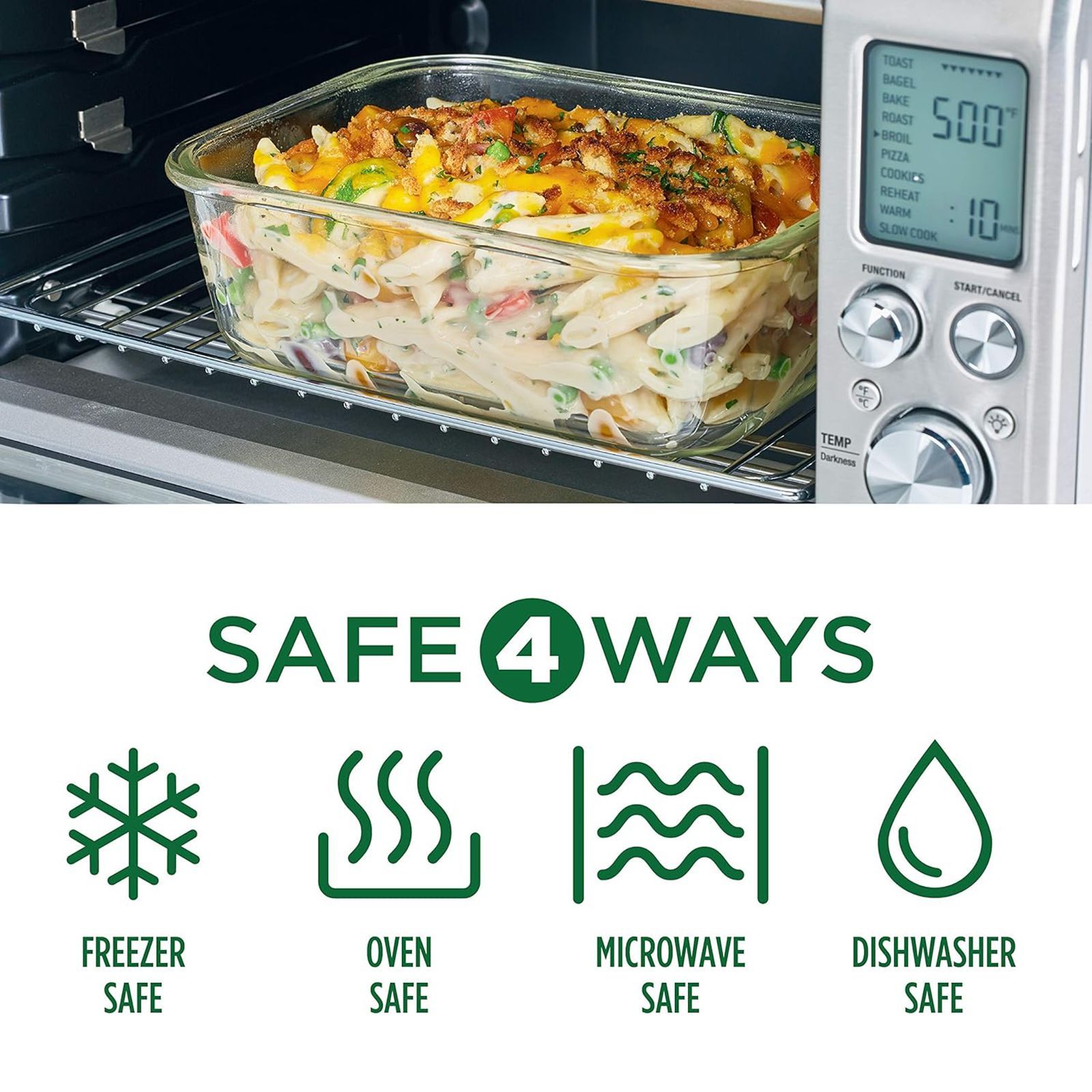 LocknLock Ovenglass 840 ml Square Glass Storage Container (Heat Resistant, LLG225, Transparent)_4