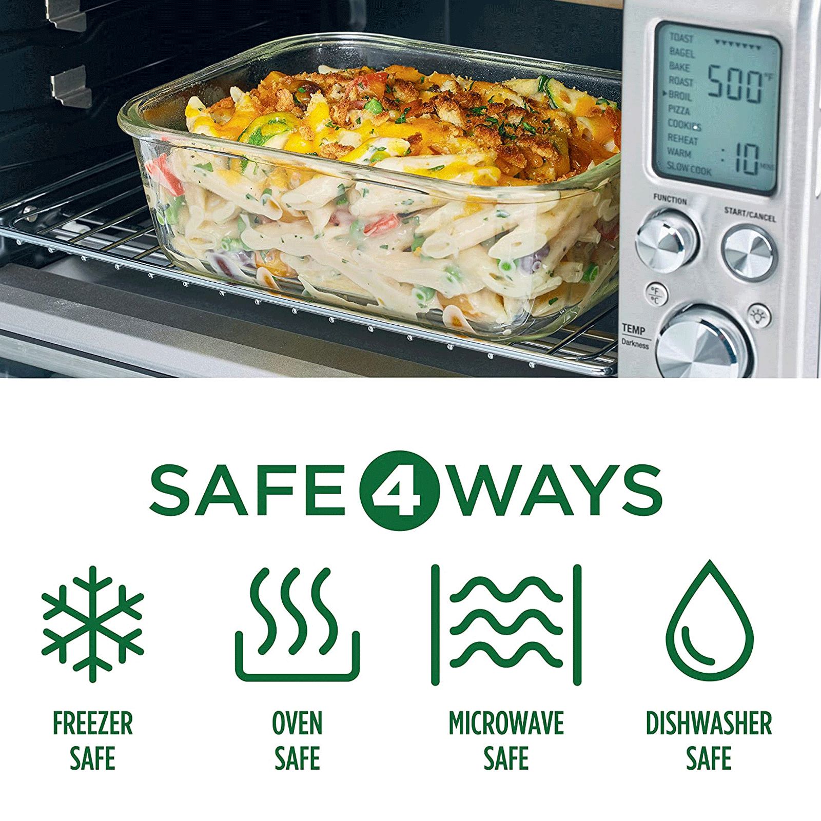 LocknLock Ovenglass 840 ml Square Glass Storage Container (Heat Resistant, LLG225, Transparent)_6