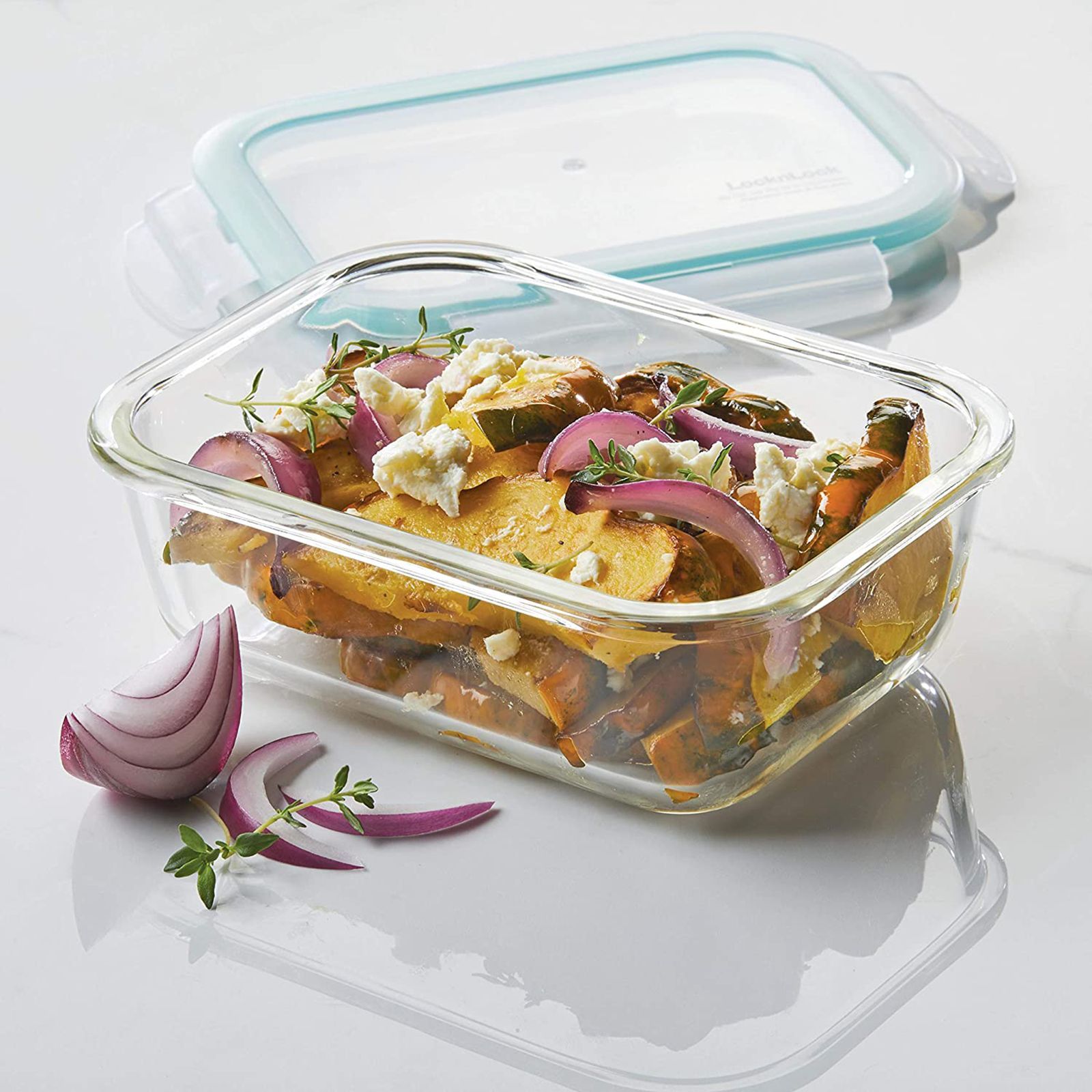 LocknLock Ovenglass 630ml Rectangular Glass Storage Container (Heat Resistant, LLG428, Transparent)_4