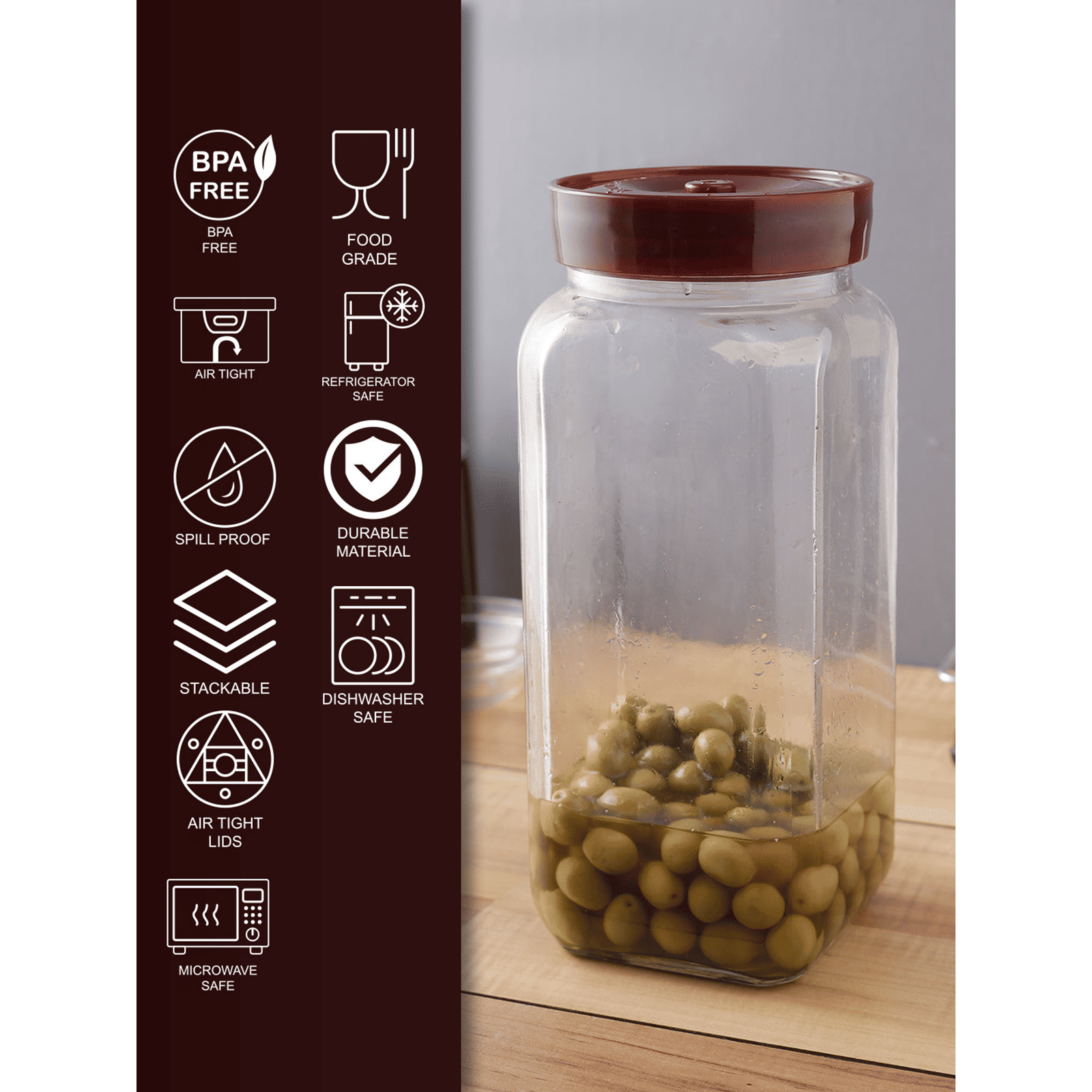LocknLock Shum 2.1 Litres Square Glass Storage Container (Breathing Valve, LLG553, Transparent) LocknLock Shum 2.1 Litres Square Glass Storage Container (Breathing Valve, LLG553, Transparent)_12