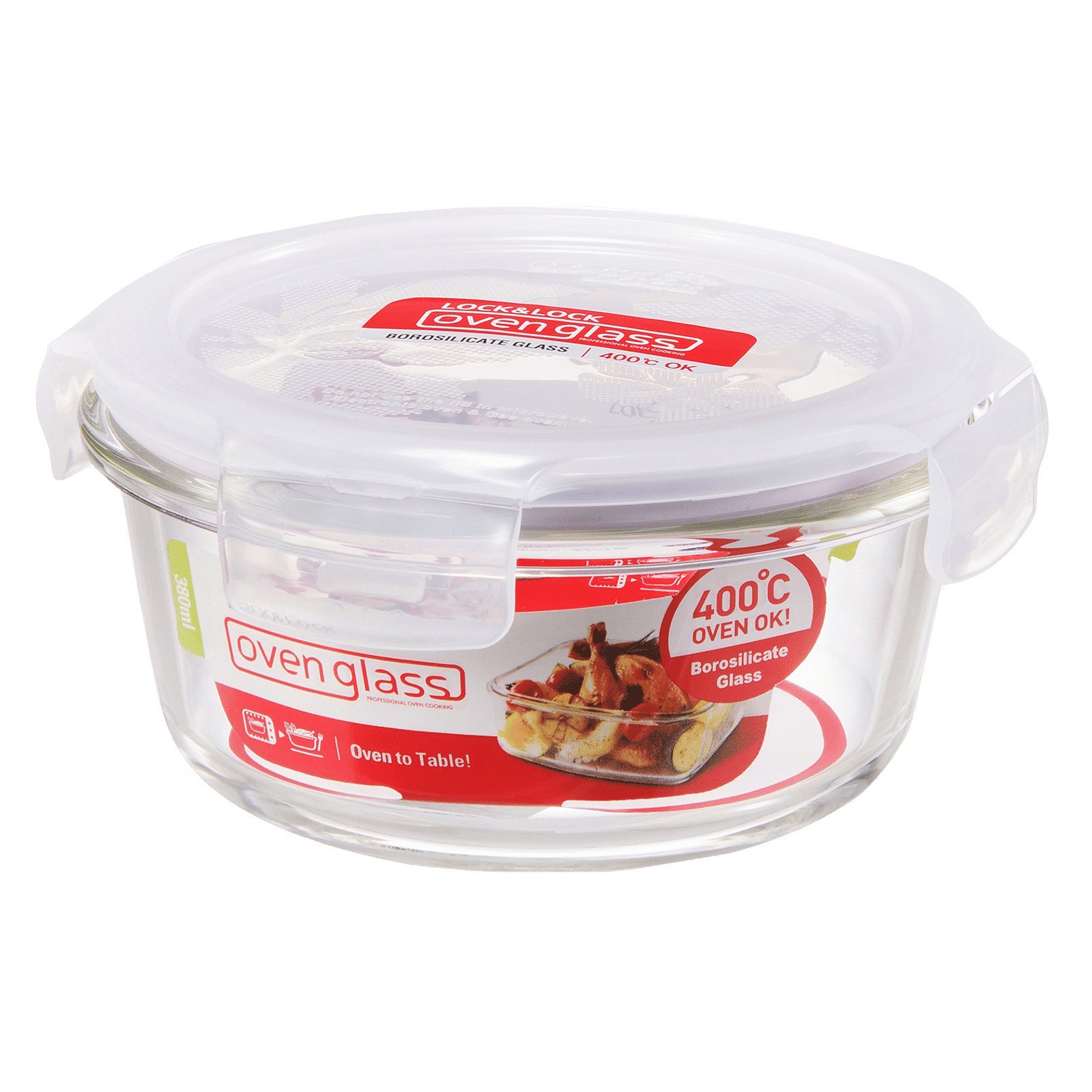 LocknLock Ovenglass 380ml Round Glass Storage Container (Heat Resistant, LLG821, Transparent) LocknLock Ovenglass 380ml Round Glass Storage Container (Heat Resistant, LLG821, Transparent)_1