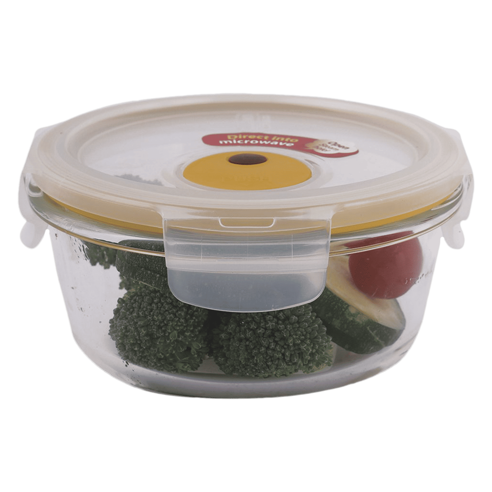 LocknLock Ovenglass 380 ml Round Glass Storage Container (Steam Hole, LLG821T, Transparent)_5