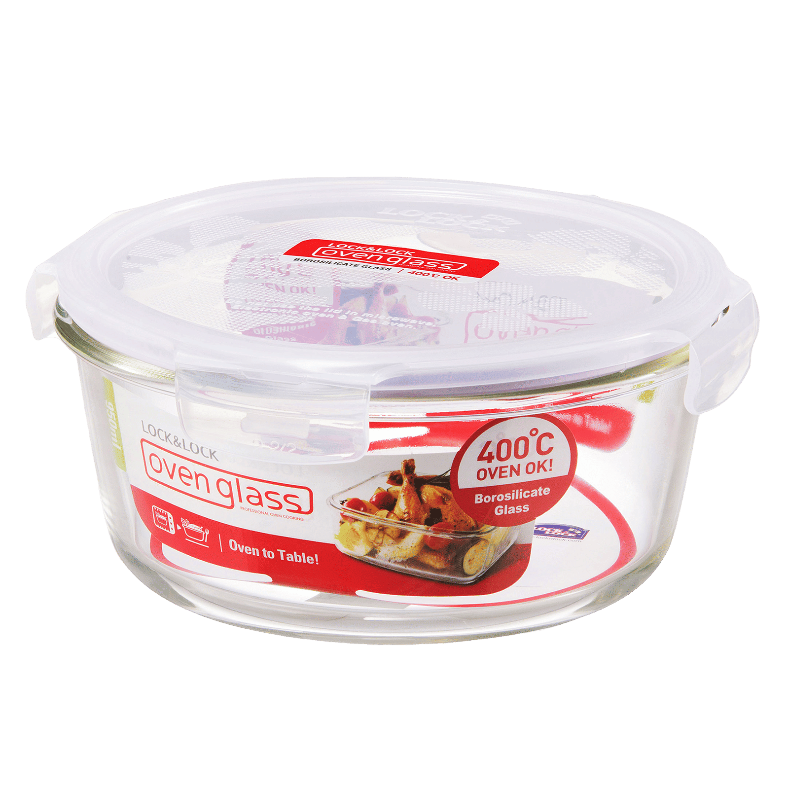 LocknLock Ovenglass 950 ml Round Glass Storage Container (Heat Resistant, LLG861, Transparent)_1